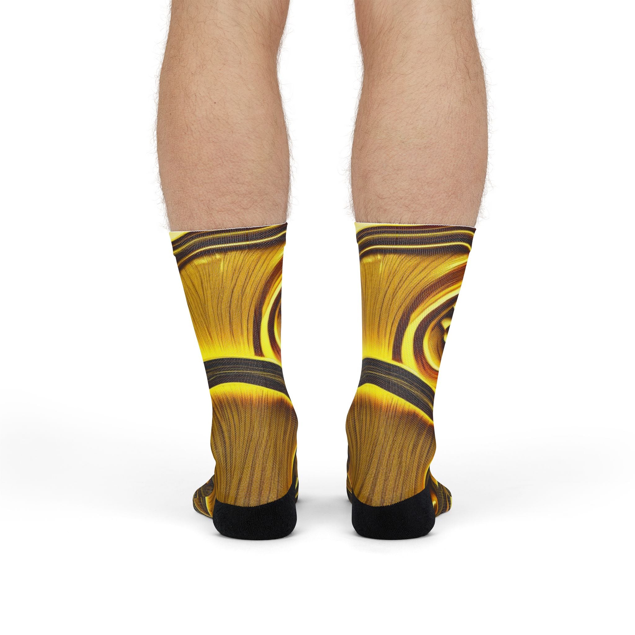 Crew Socks: Golden Mushroom Art Crew Socks
