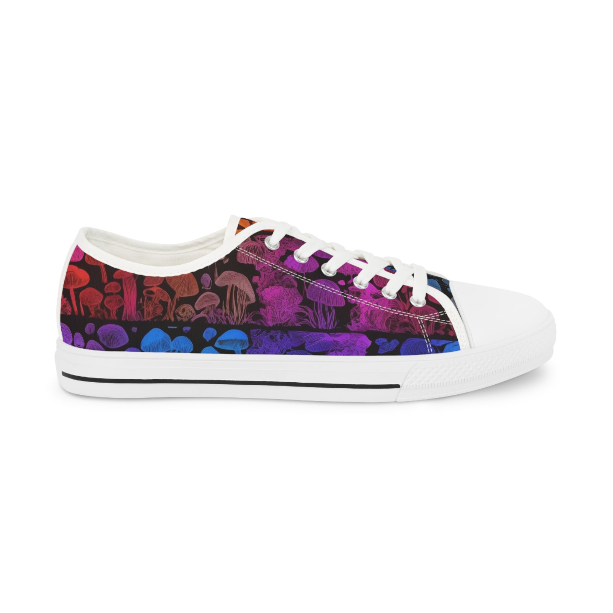 Low Top Sneakers — Purple & Blue Grunge Heart Pattern