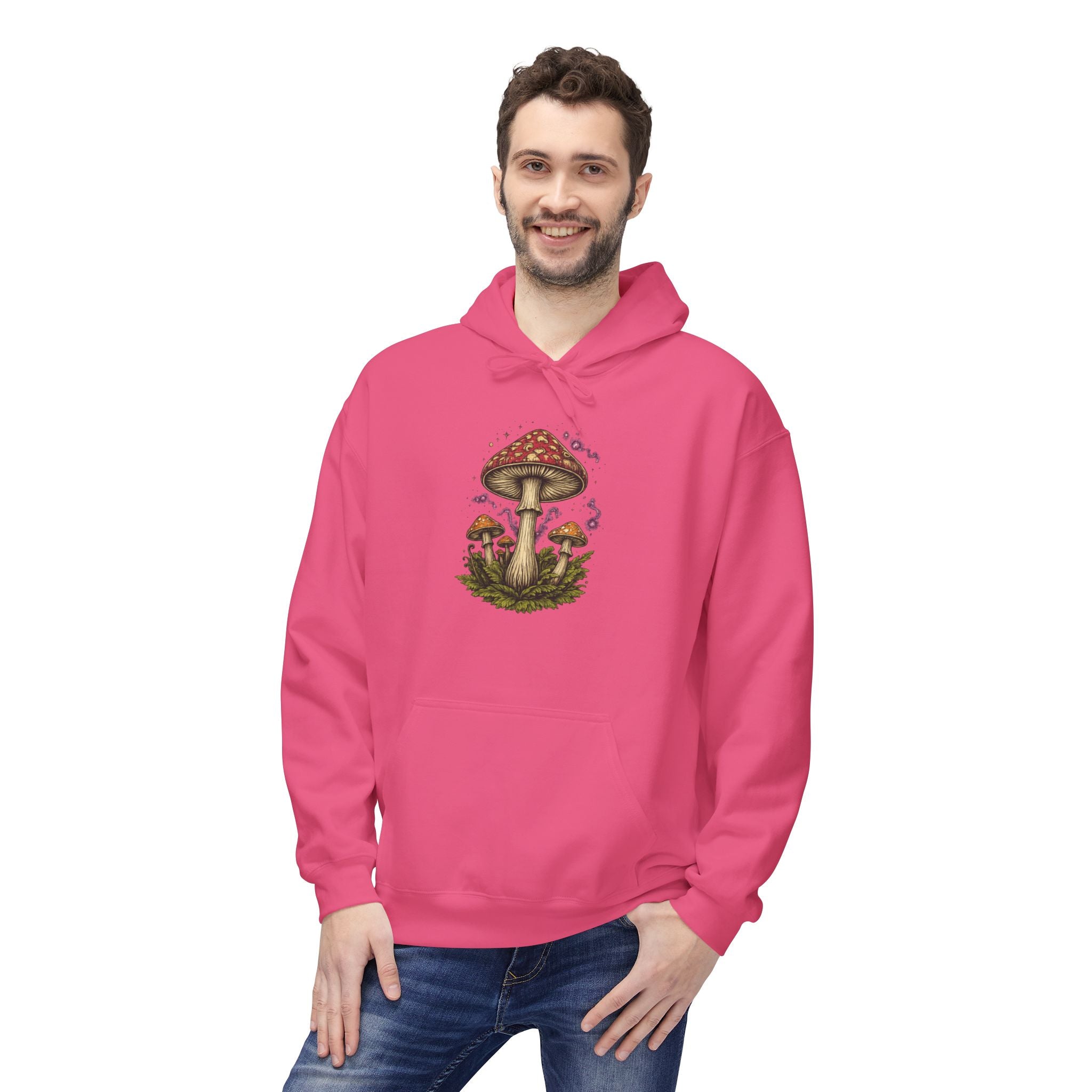 Mushroom Art Hoodie — Botanical Foraging Graphic Pullover
