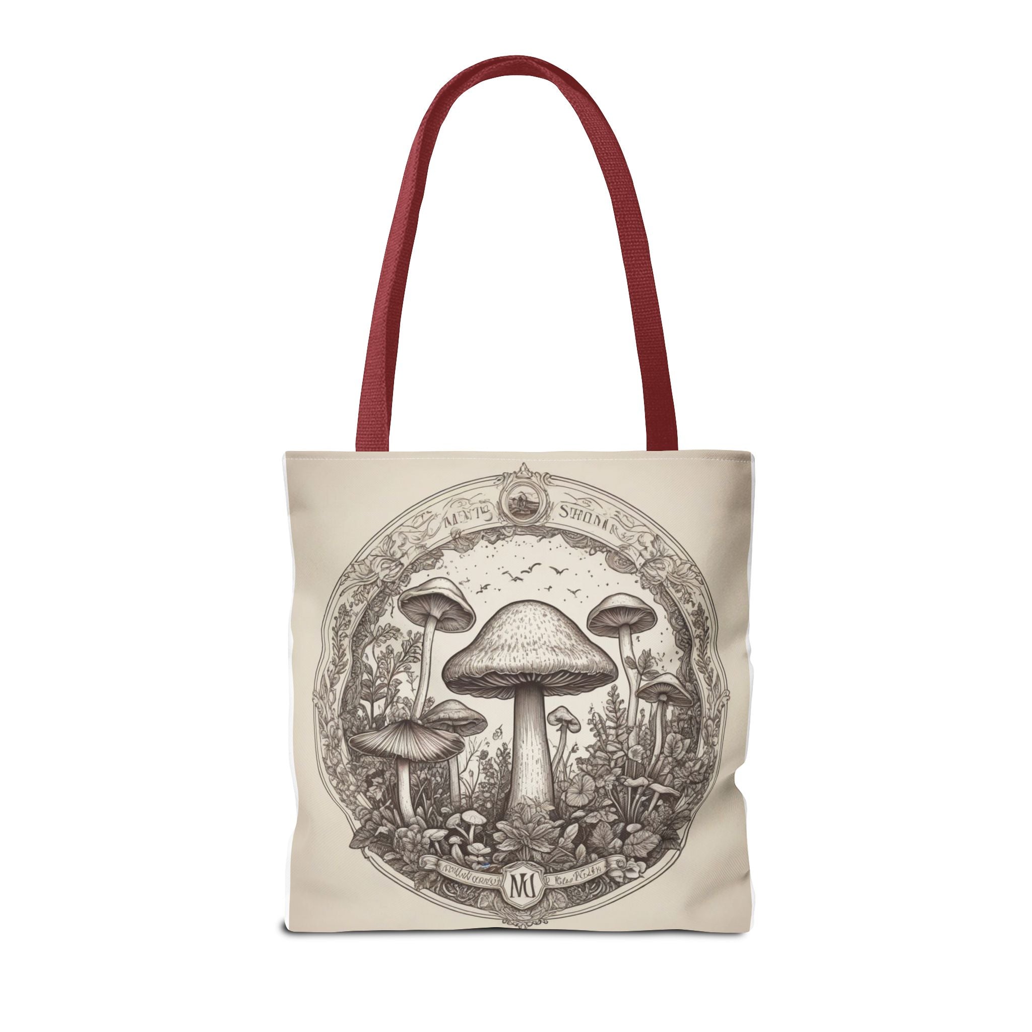 👜 Mystic Shroom Circle Tote Bag – Where Art Nouveau Meets Nature 🍄