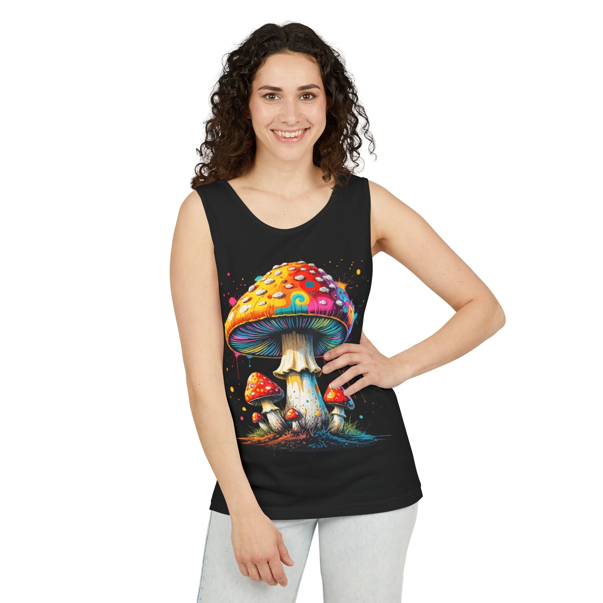 Mushroom Graphic Tank Top — Colorful Psychedelic Fungi Design