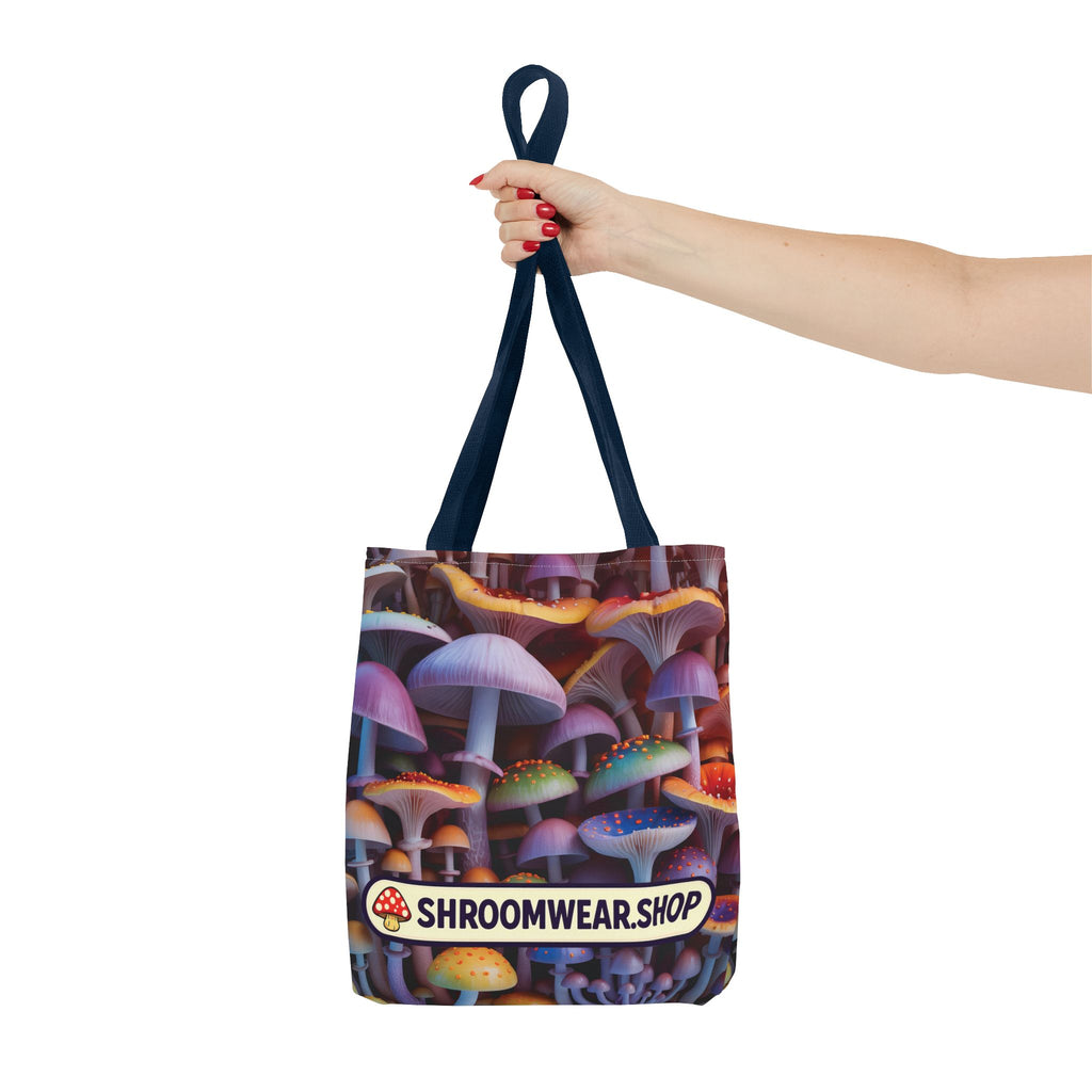 Tote Bag: Psychedelic Mushroom Tote Bag — Colorful Shroom Print Tote