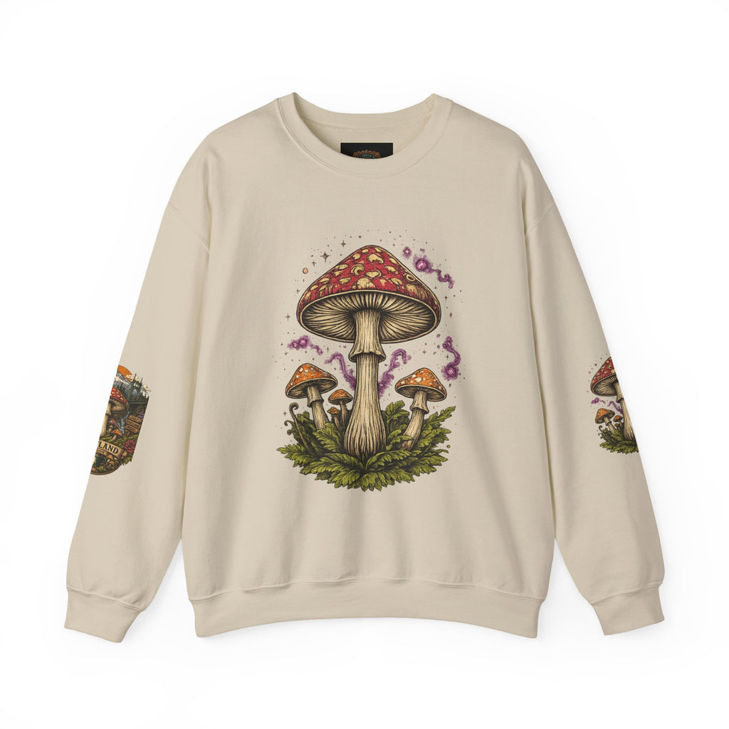 Mushroom Crewneck Sweatshirt — Portland Vintage Psychedelic Fungi Graphic