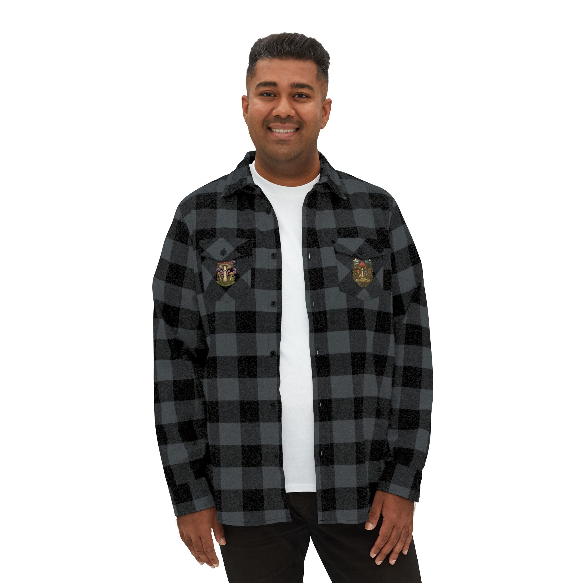 Portland Mushroom Flannel Shirt — Vintage Forest Plaid Button-Up