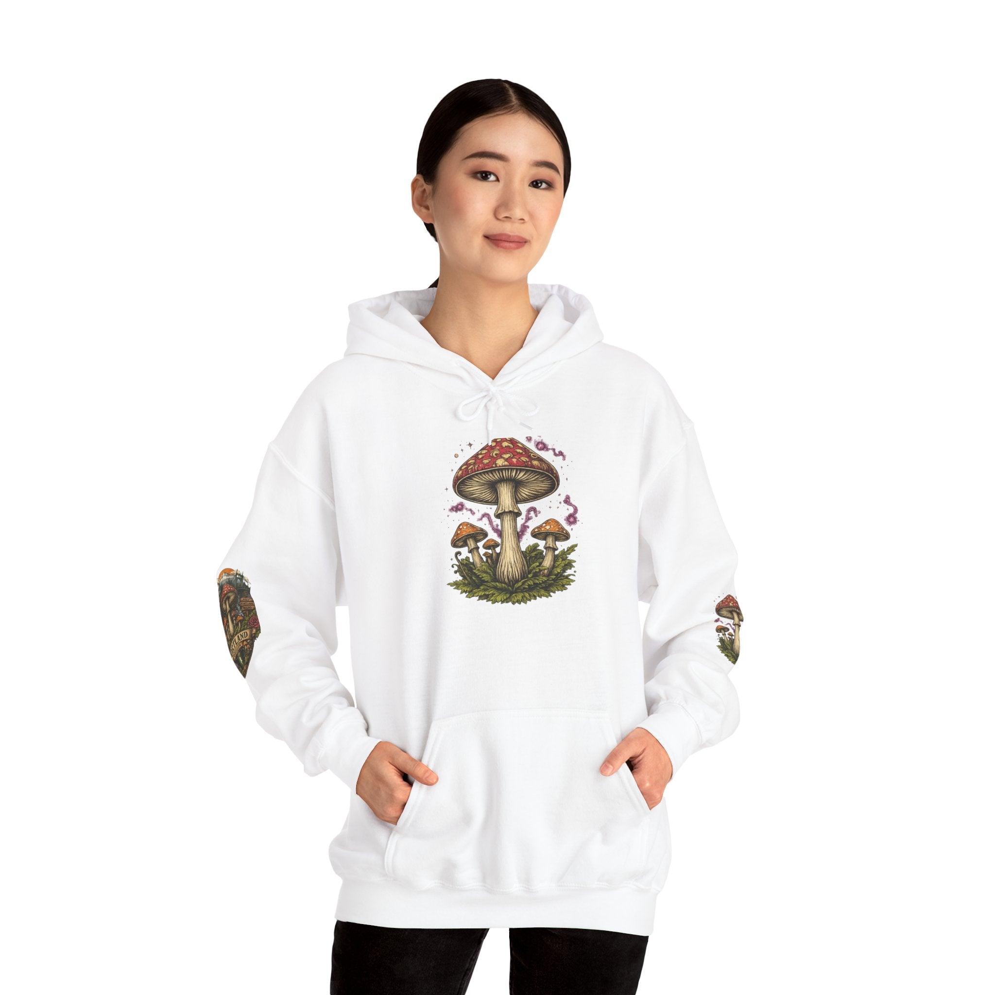 Mushroom Forest Hooded Sweatshirt — Portland Nature Graphic Hoodie