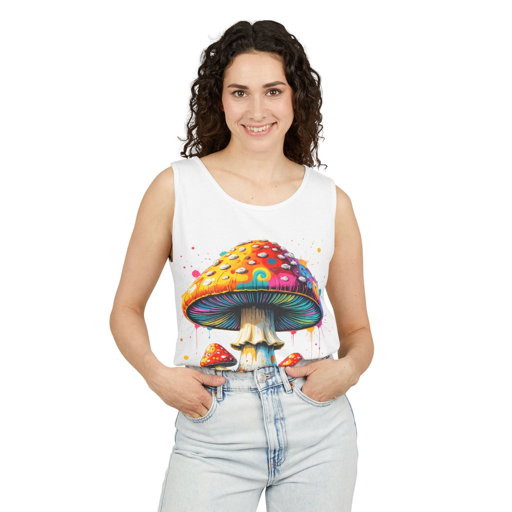 Mushroom Graphic Tank Top — Colorful Psychedelic Fungi Design