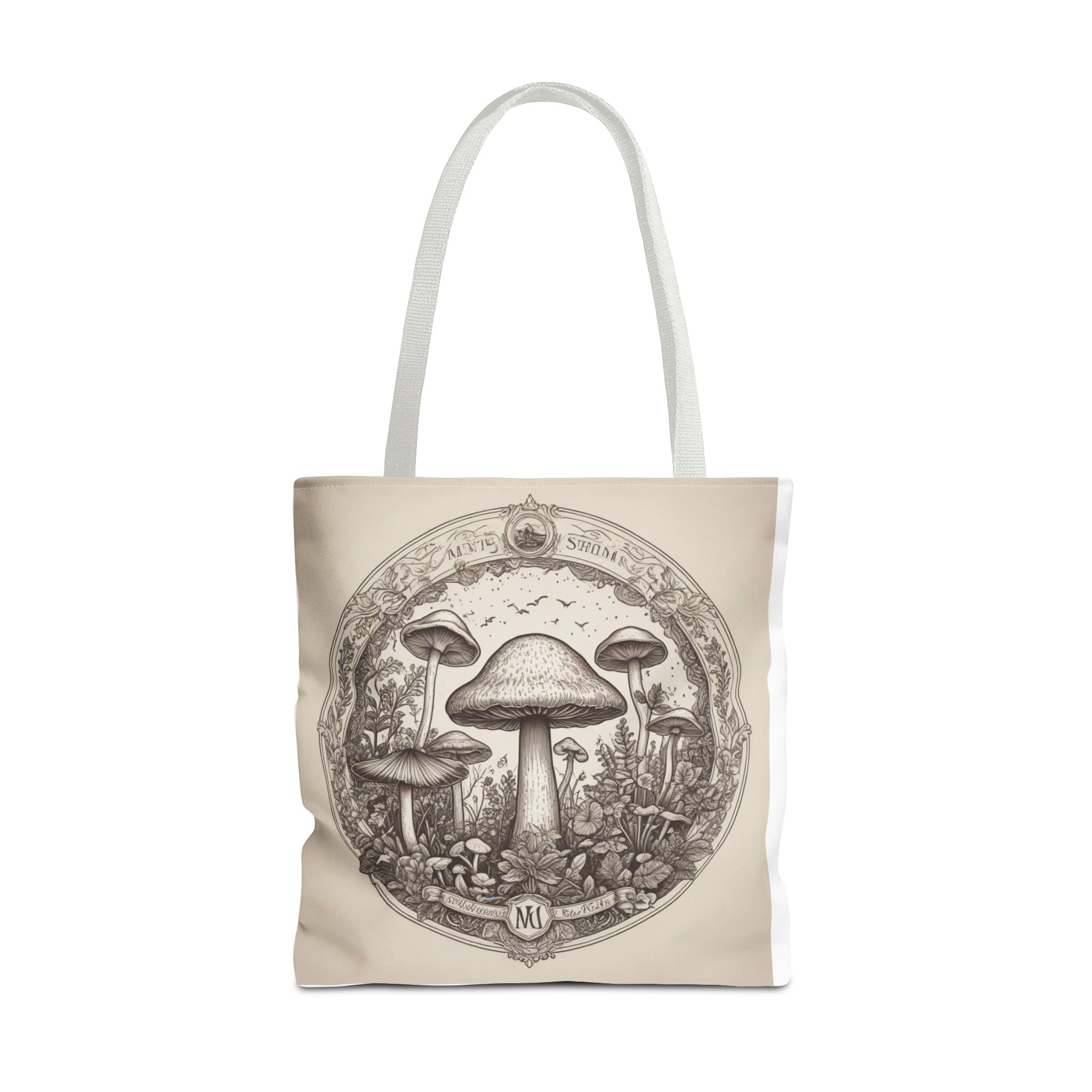 👜 Mystic Shroom Circle Tote Bag – Where Art Nouveau Meets Nature 🍄