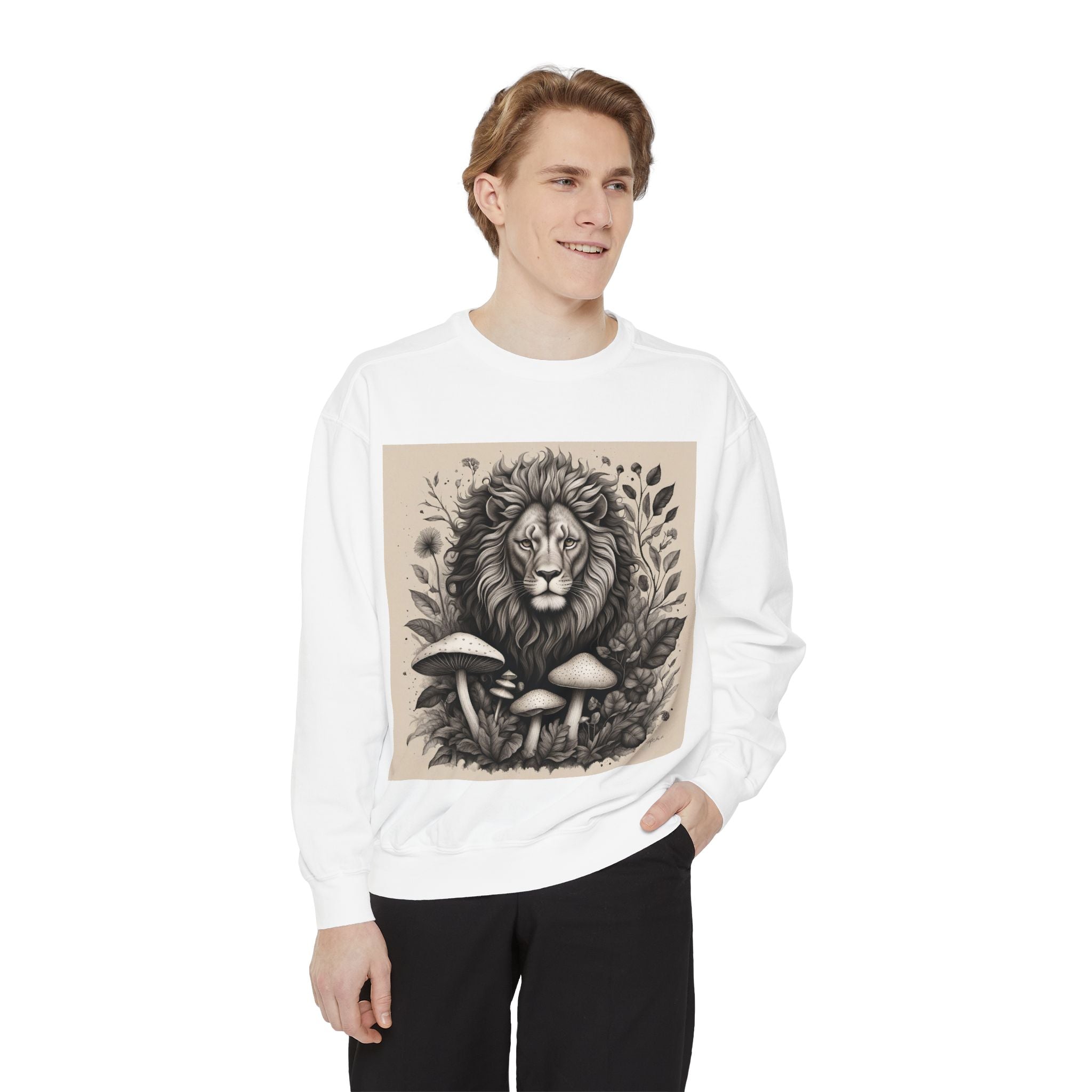 🦁 Lionheart & Shrooms Sweatshirt – Wear the Wild Within 🍄