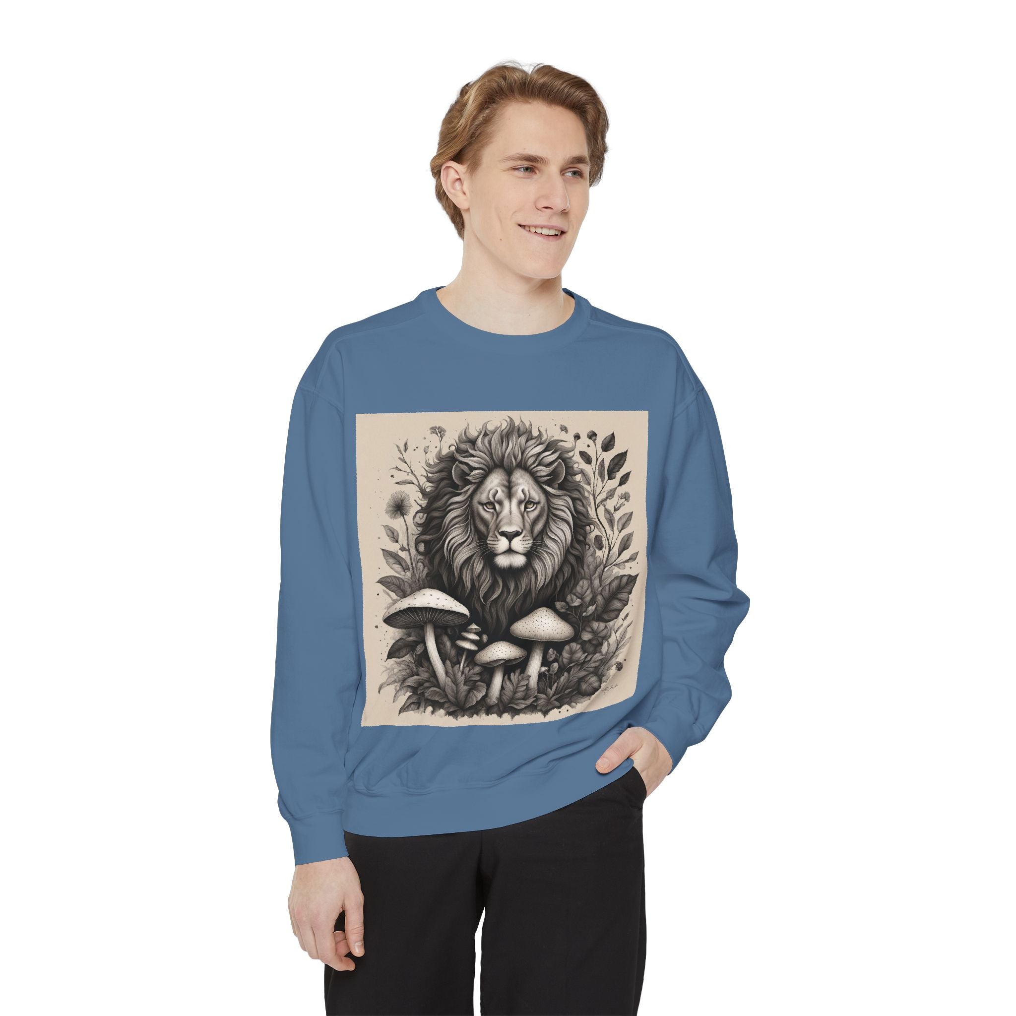 🦁 Lionheart & Shrooms Sweatshirt – Wear the Wild Within 🍄
