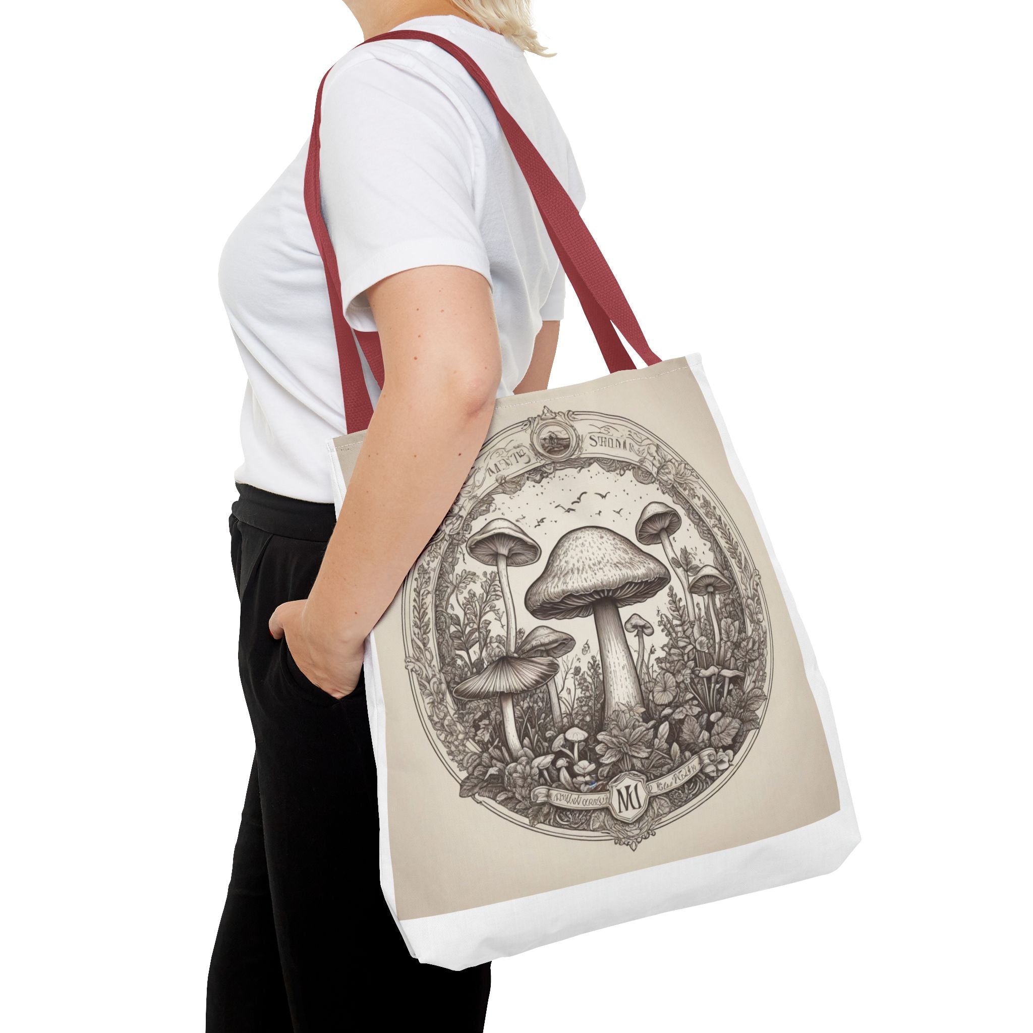 👜 Mystic Shroom Circle Tote Bag – Where Art Nouveau Meets Nature 🍄