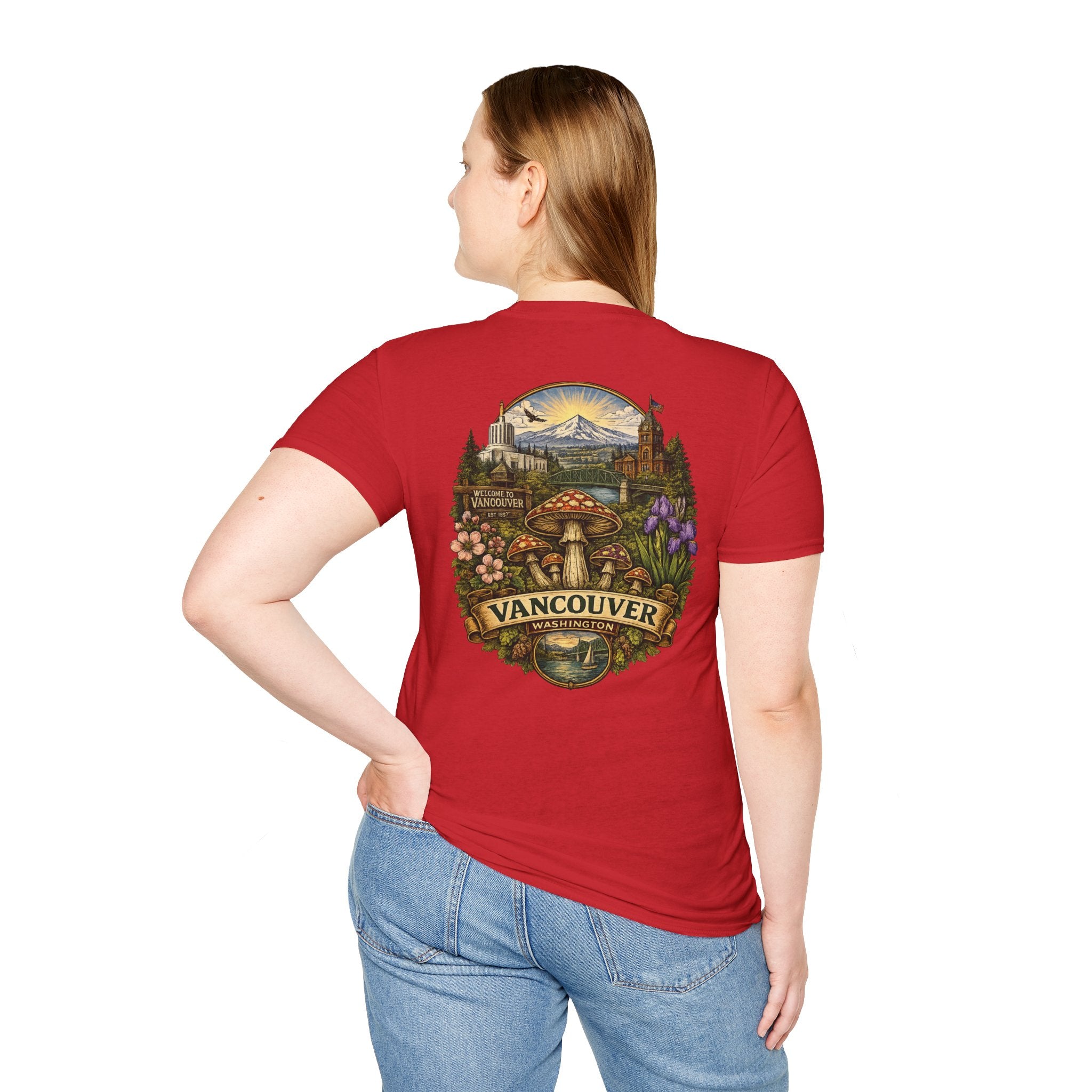 Mushroom Illustration T-Shirt – Vintage Red Toadstool Graphic