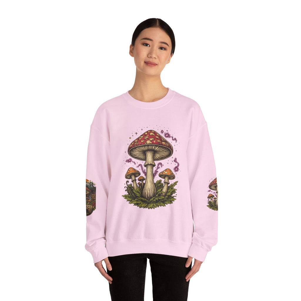 Mushroom Crewneck Sweatshirt — Portland Vintage Psychedelic Fungi Graphic
