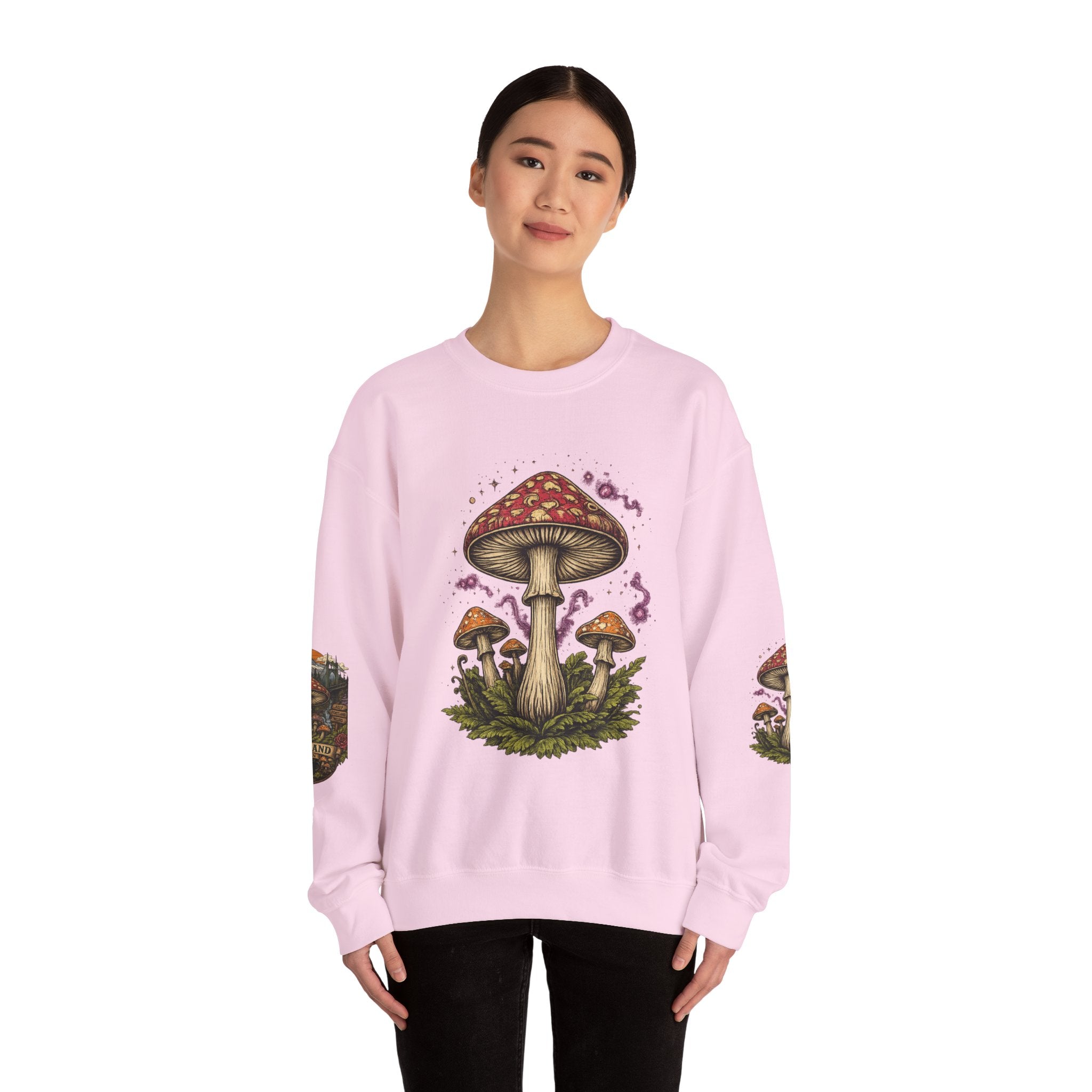 Mushroom Crewneck Sweatshirt — Portland Vintage Psychedelic Fungi Graphic