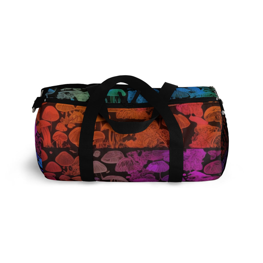 Mushroom Skull Gradient Duffel Bag — Colorful Psychedelic Travel Bag