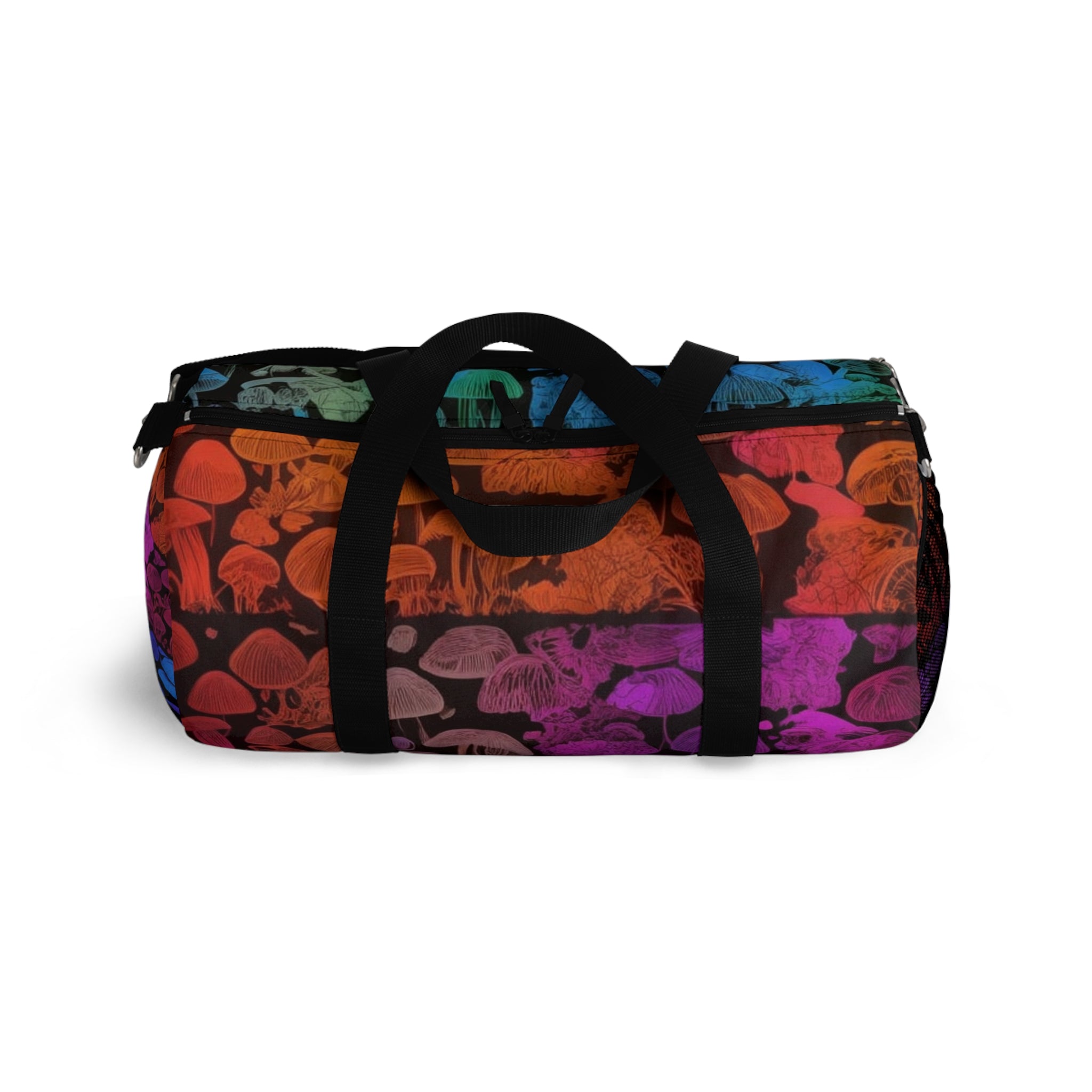 Mushroom Skull Gradient Duffel Bag — Colorful Psychedelic Travel Bag