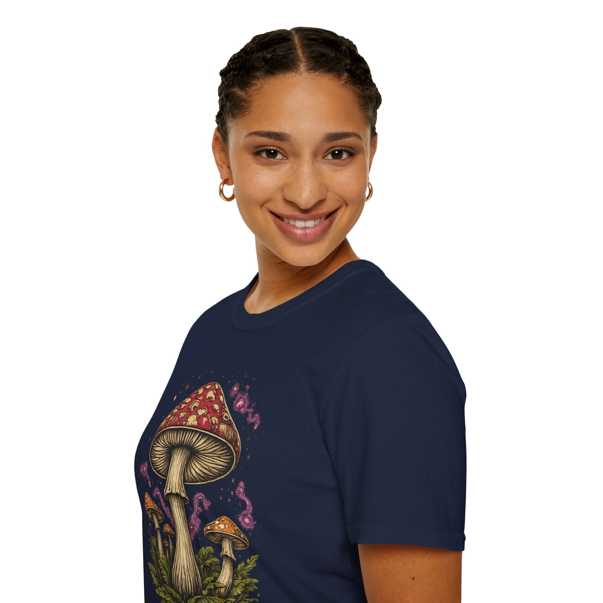 Mushroom Illustration T-Shirt – Vintage Red Toadstool Graphic