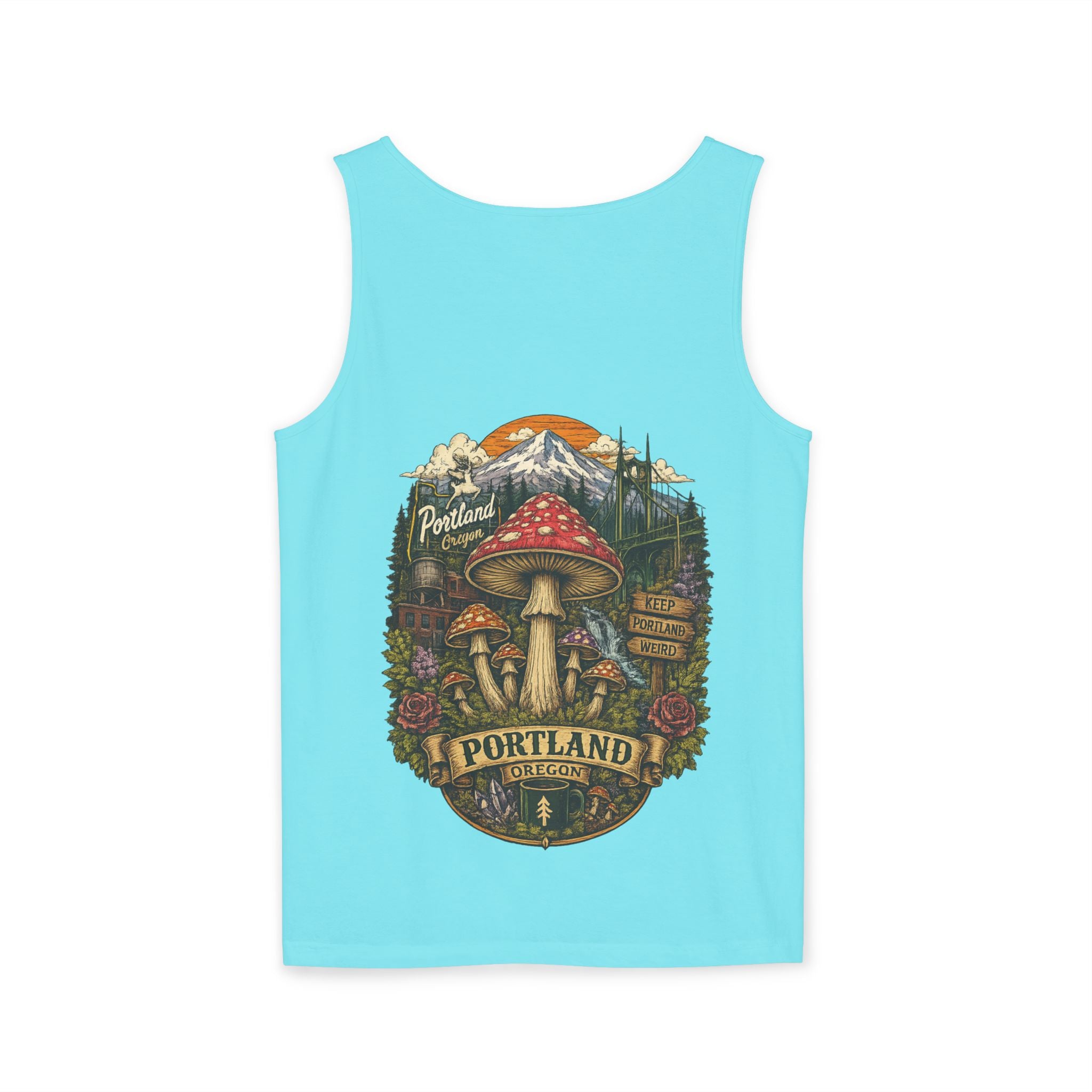 Mushroom Graphic Tank Top — Colorful Psychedelic Fungi Design
