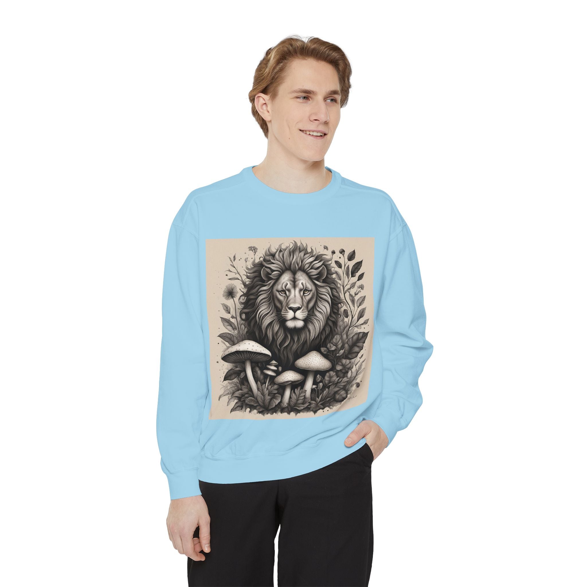 🦁 Lionheart & Shrooms Sweatshirt – Wear the Wild Within 🍄