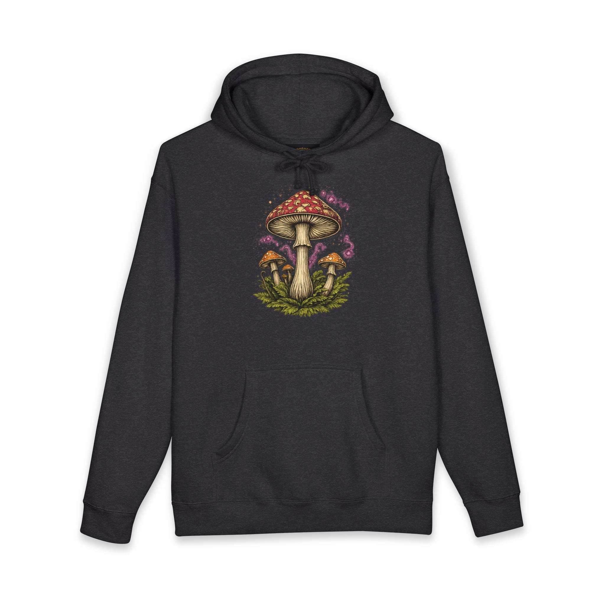 Mushroom Grove Hoodie — Vintage Toadstool Illustration Hooded Sweatshirt