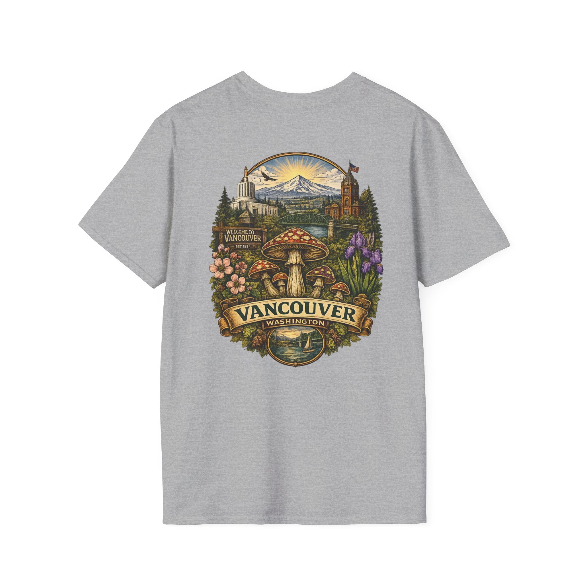 Mushroom Illustration T-Shirt – Vintage Red Toadstool Graphic