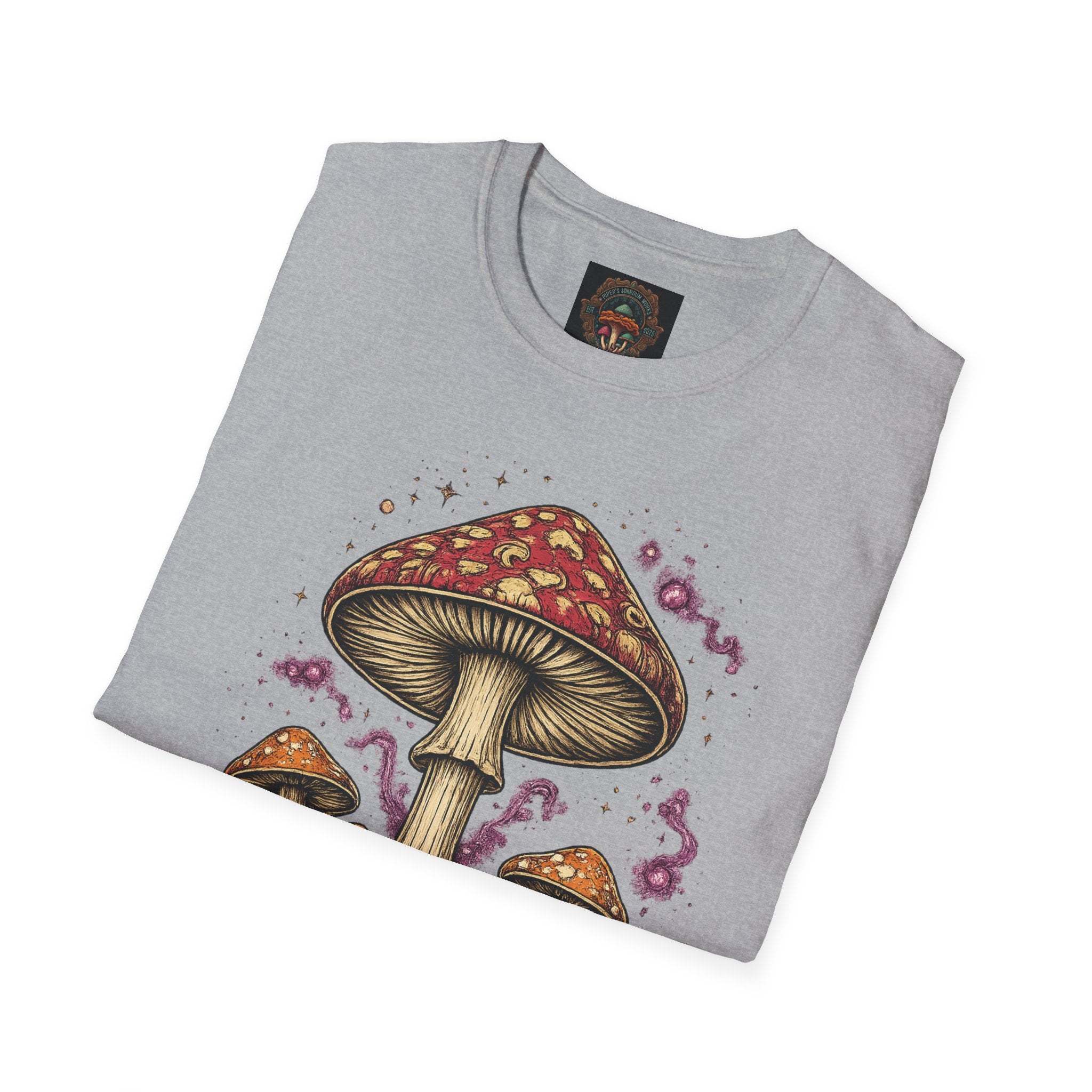 Mushroom Illustration T-Shirt – Vintage Red Toadstool Graphic