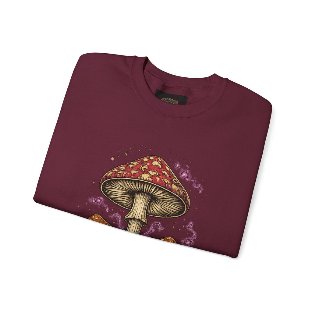 Mushroom Crewneck Sweatshirt — Portland Vintage Psychedelic Fungi Graphic