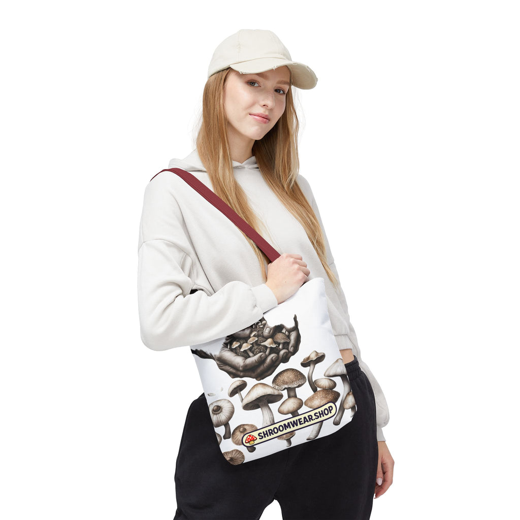 Tote Bag: Mushroom Tote Bag — Hand-Harvested Fungi Illustration Tote