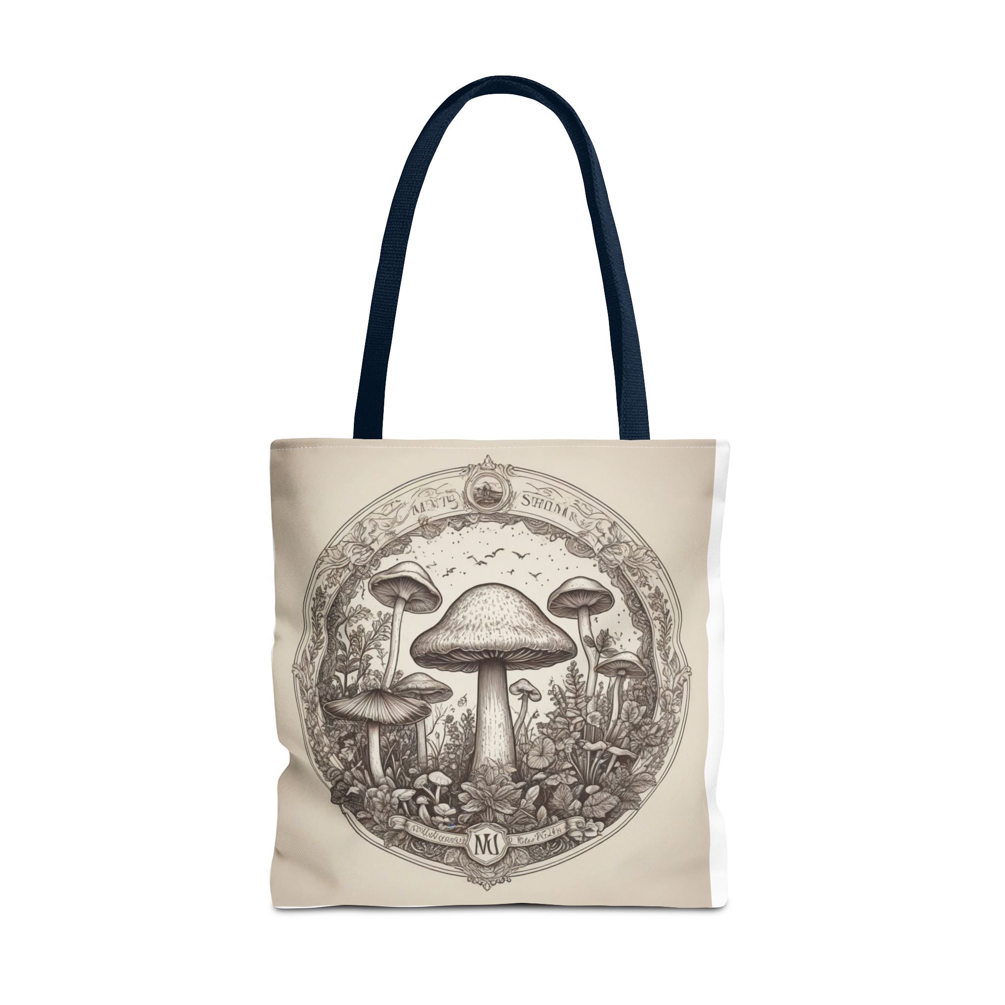 👜 Mystic Shroom Circle Tote Bag – Where Art Nouveau Meets Nature 🍄