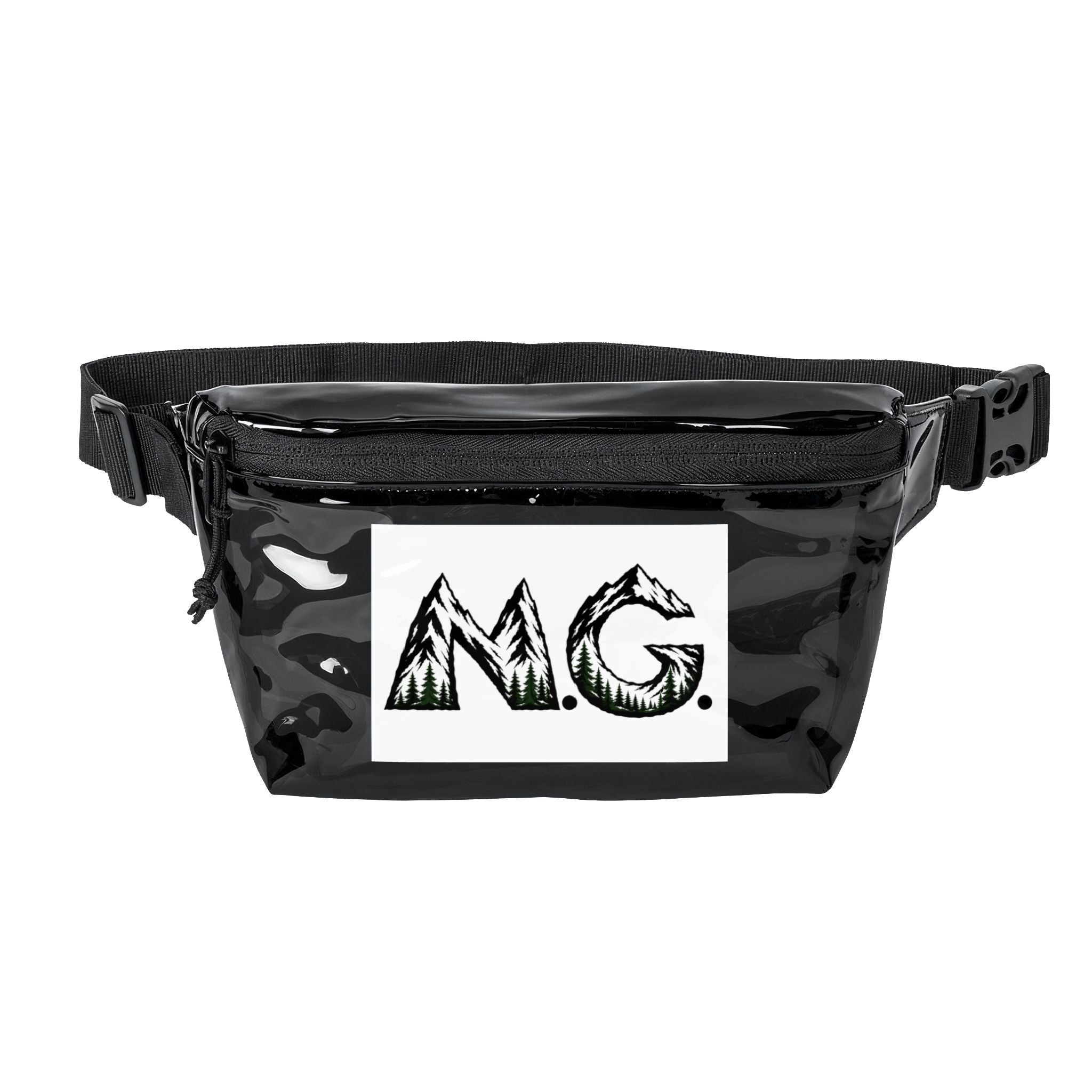 Clear & Black Transparent Fanny Pack – Festival Stadium Bag with MG Logo