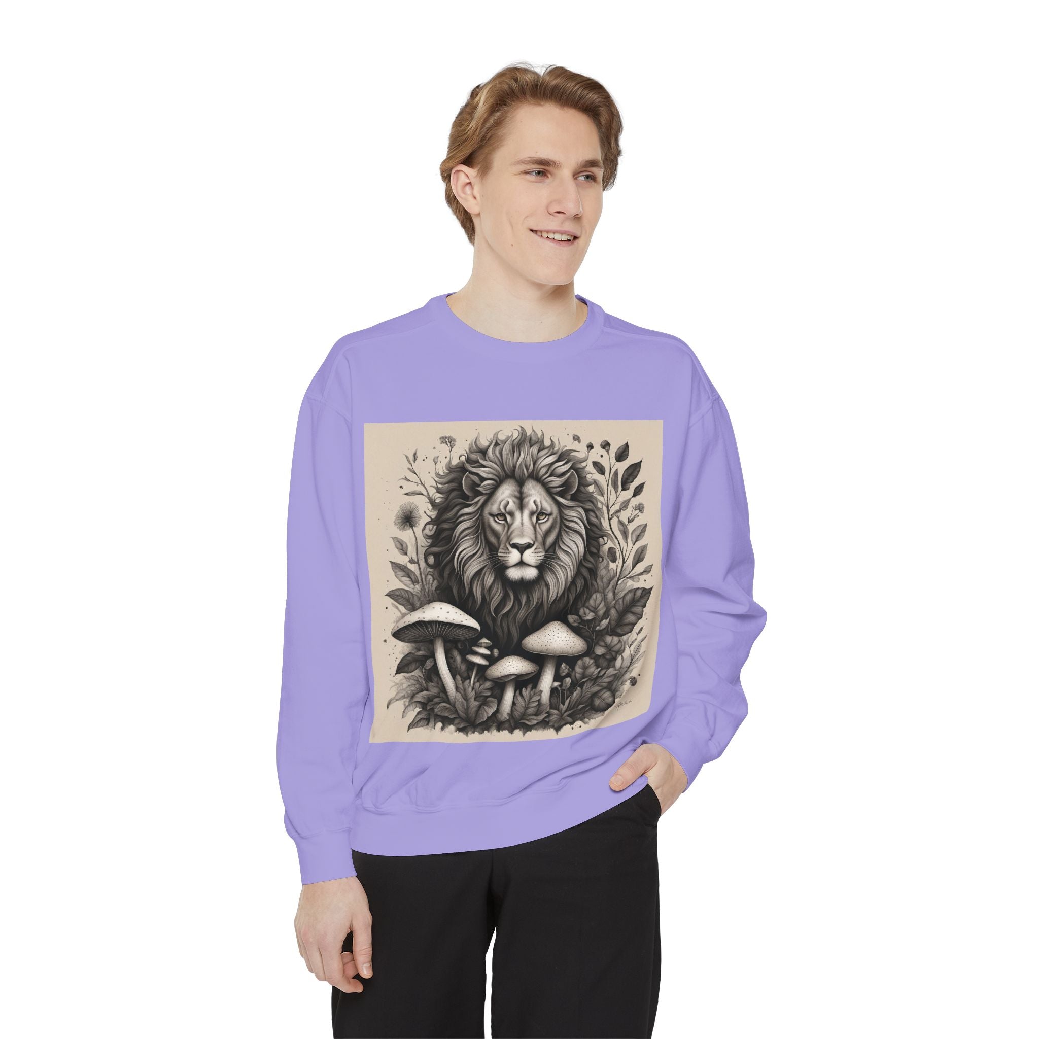 🦁 Lionheart & Shrooms Sweatshirt – Wear the Wild Within 🍄