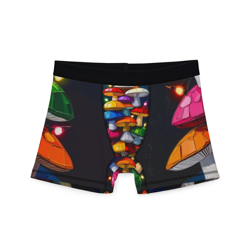 Mushroom Garden Men's Boxer Briefs – Colorful Psychedelic Fungi Print Underwear