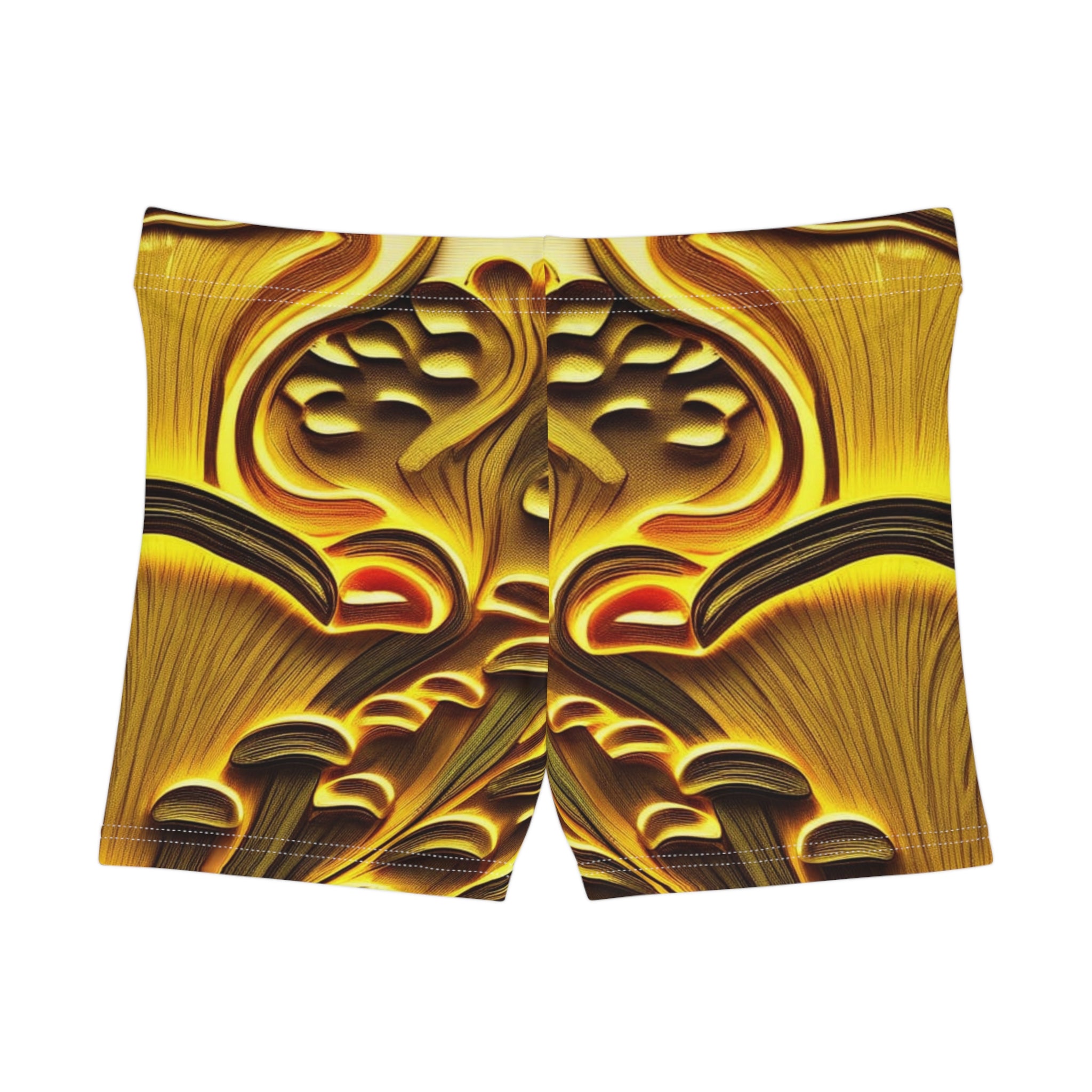 🍄🔥Golden Glow Mushroom Shorts – Fungi Flow Activewear🍄🔥✨