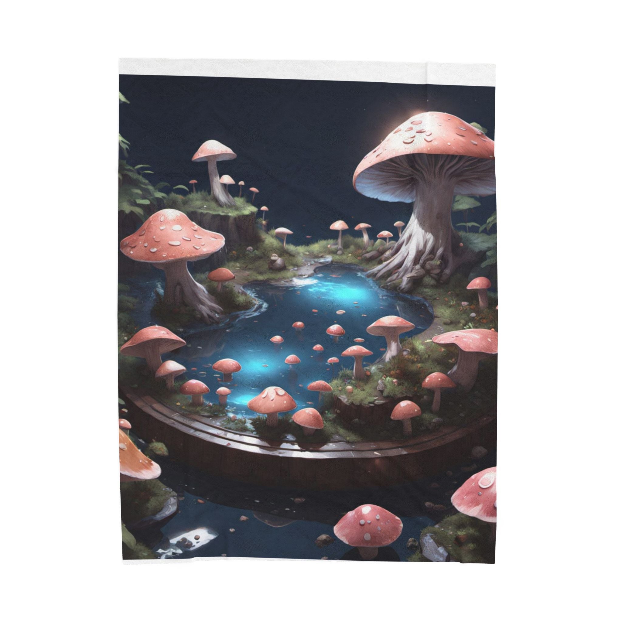 🧚‍♂️ Enchanted Fungi Forest Microfiber Blanket – Where Magic Meets Softness 🍄💧