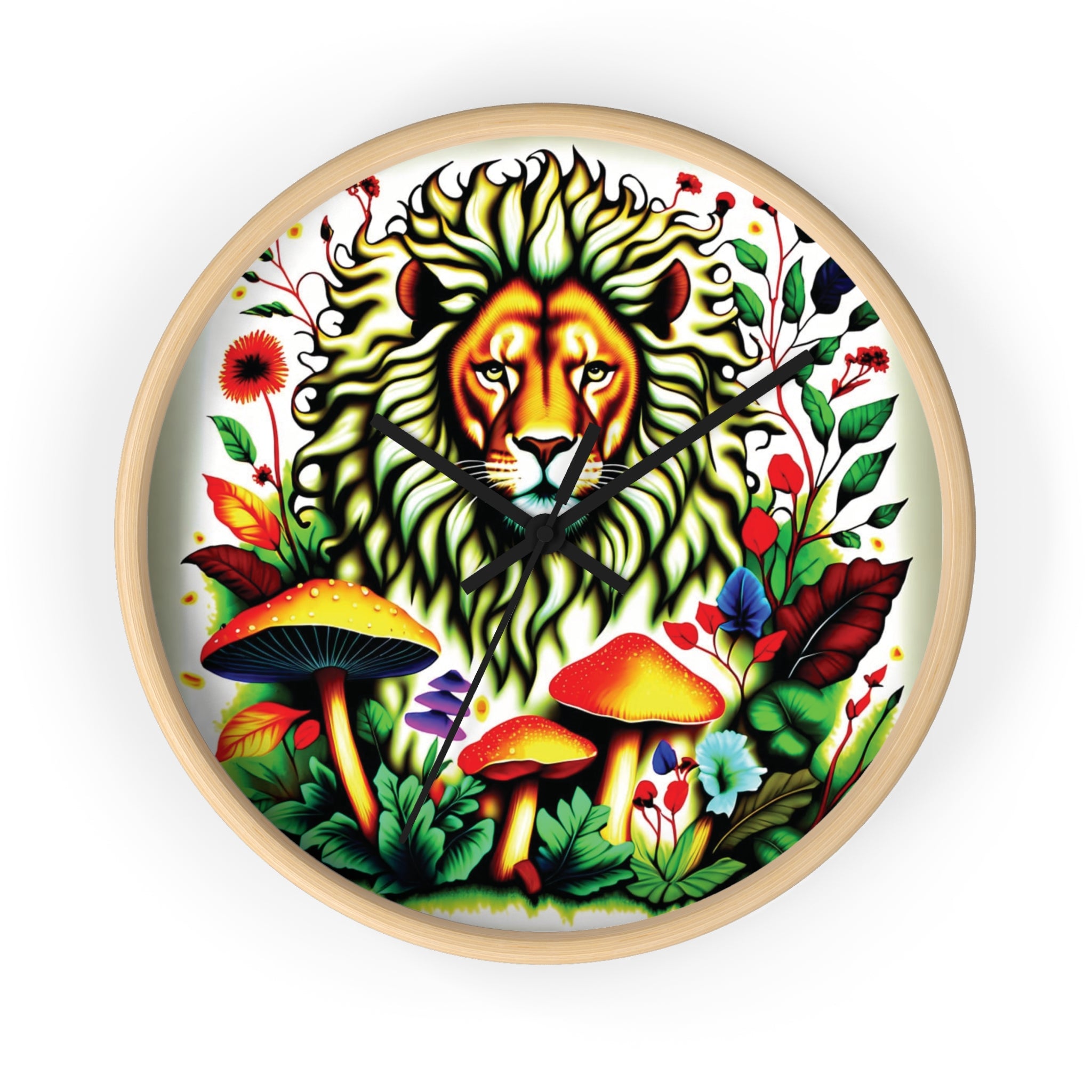 🌿🦁 King of the Forest Mushroom Clock 🍄🌟