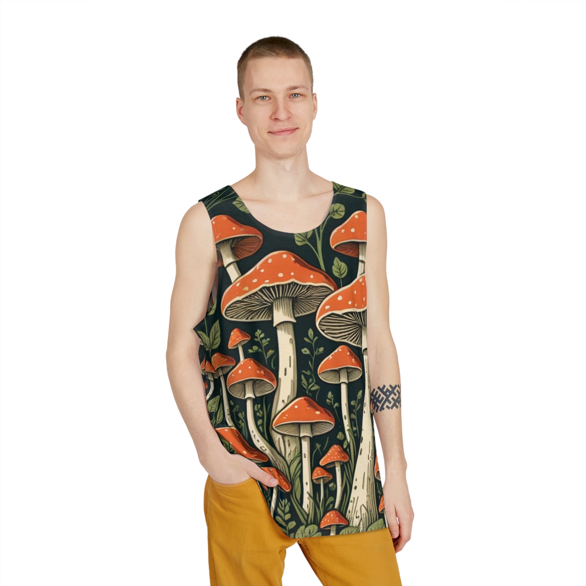 🍄 “Forest Flex” All-Over Mushroom Tank 🌿