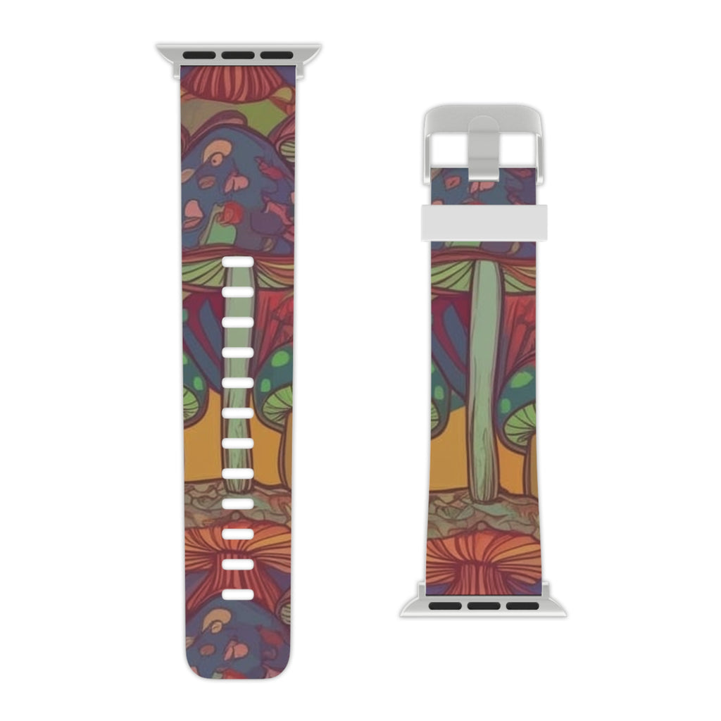 Mushroom Forest Apple Watch Band — Colorful Psychedelic Nature Strap