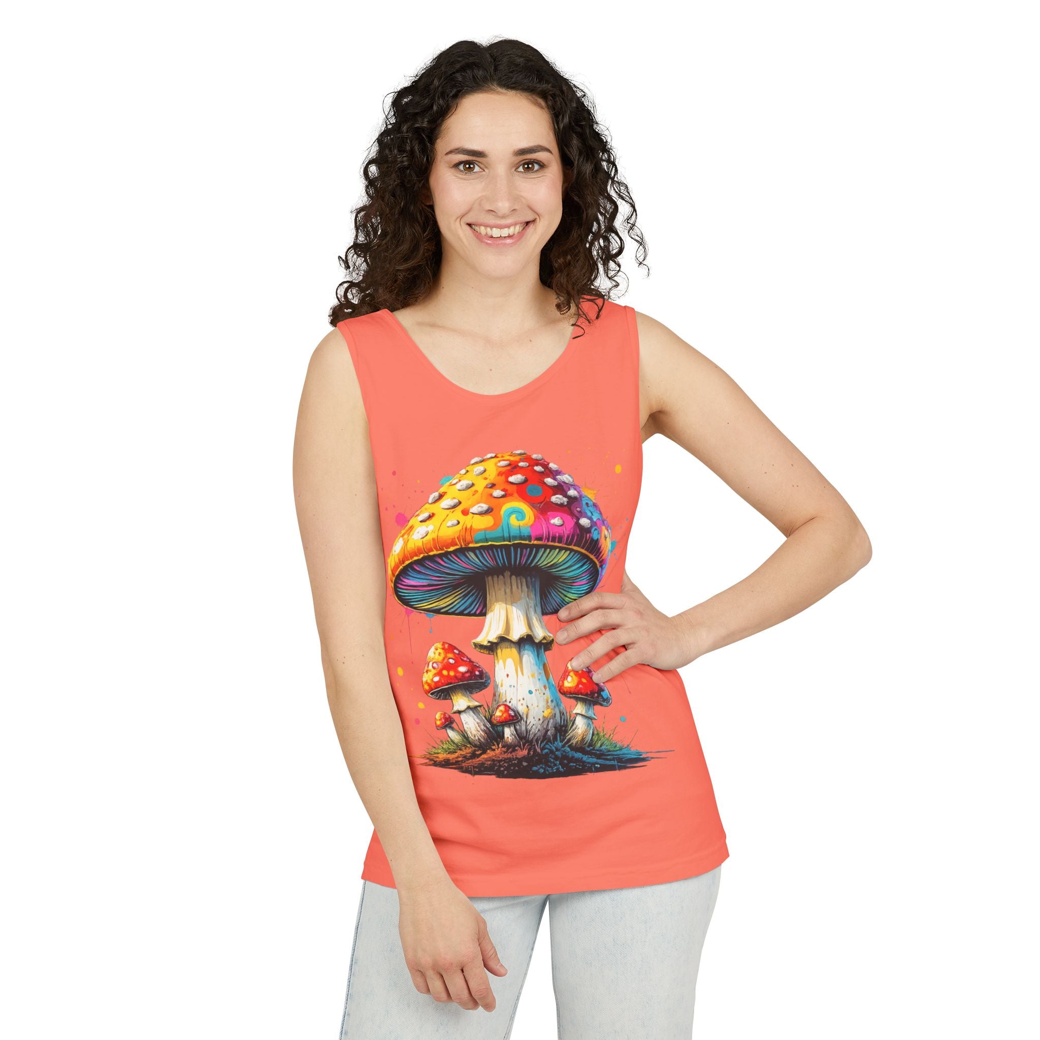 Mushroom Graphic Tank Top — Colorful Psychedelic Fungi Design