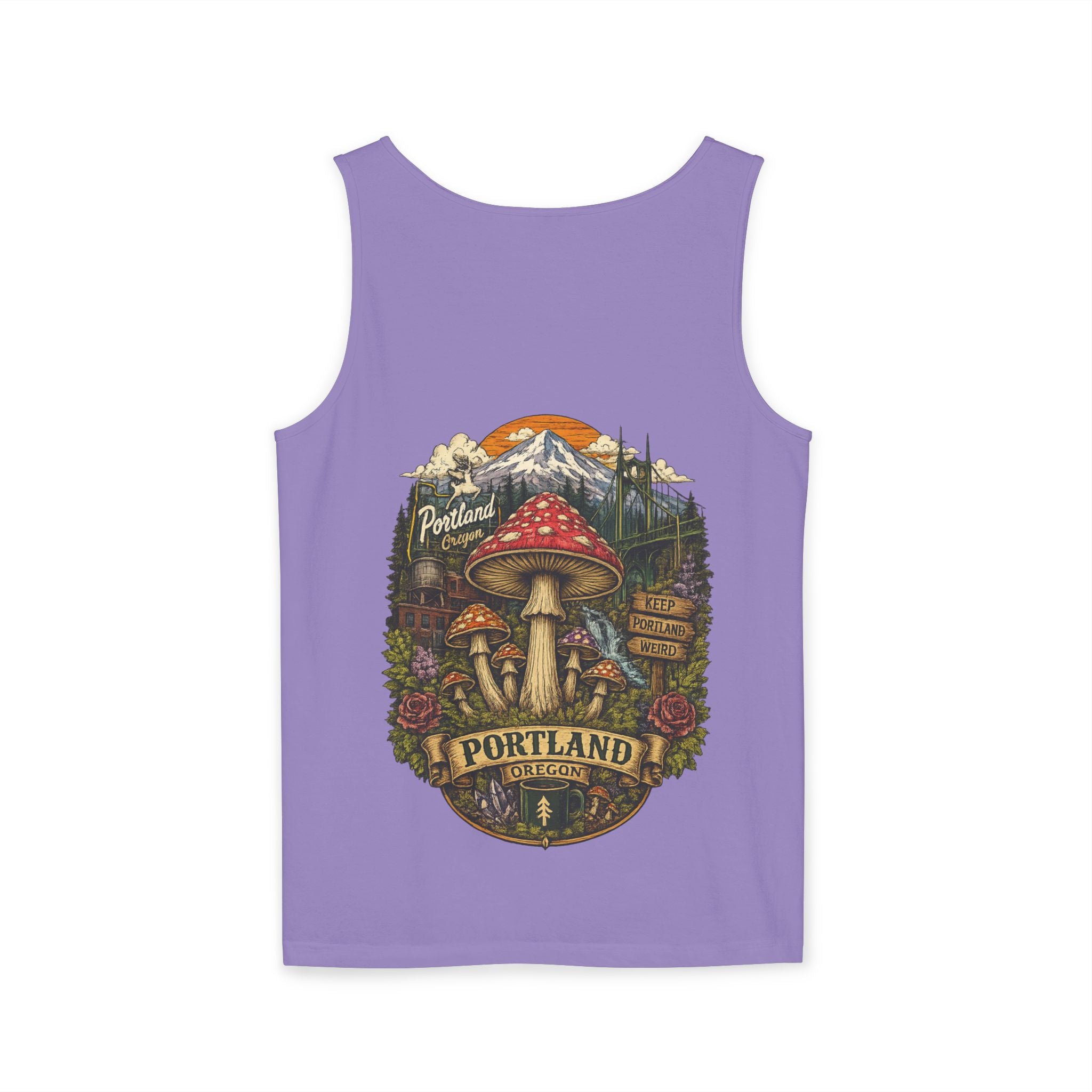 Mushroom Graphic Tank Top — Colorful Psychedelic Fungi Design