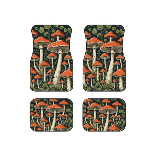 🍄🚘 “Forest Floor Fantasy” Car Mat Set 🌿✨ (Set of 4)