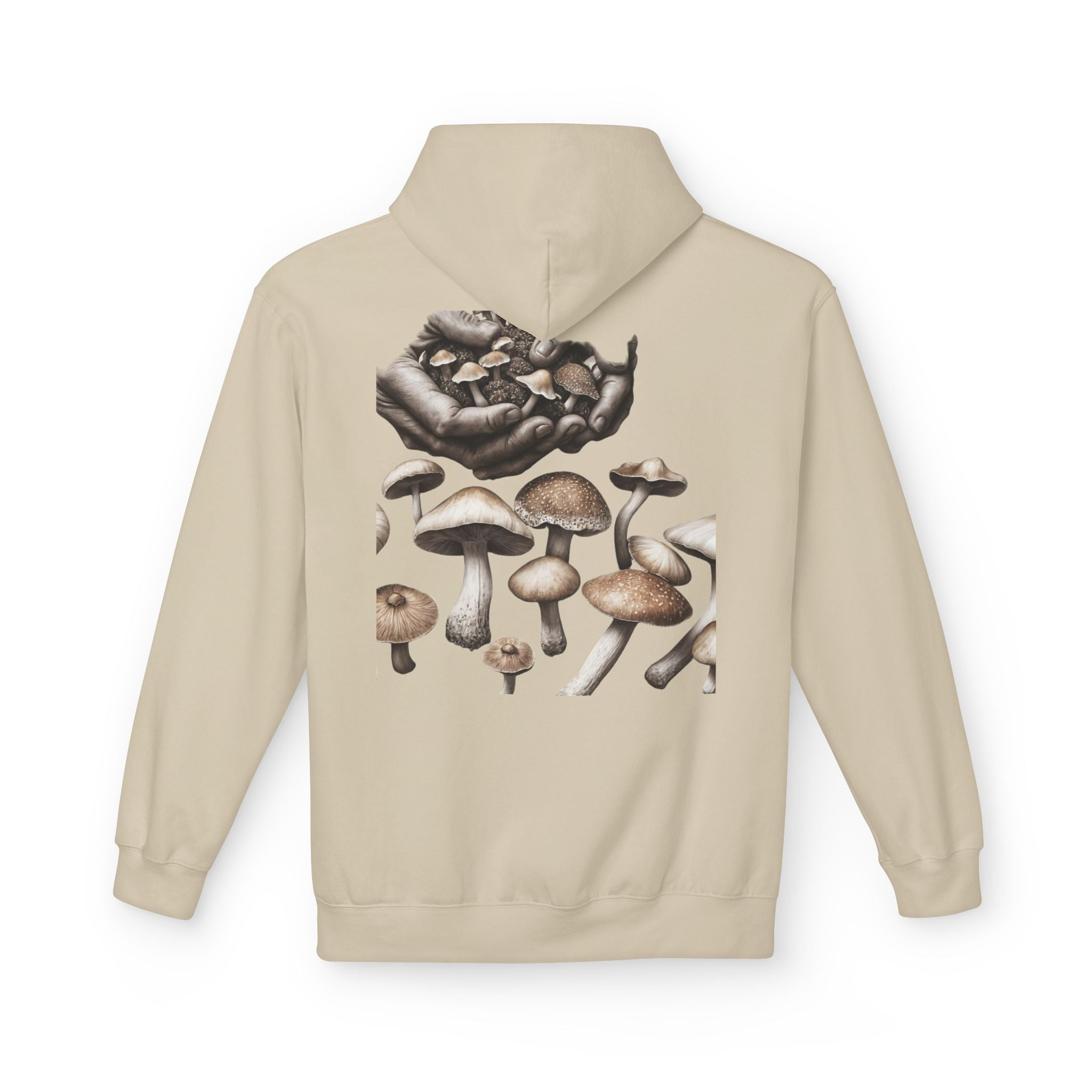Mushroom Art Hoodie — Botanical Foraging Graphic Pullover