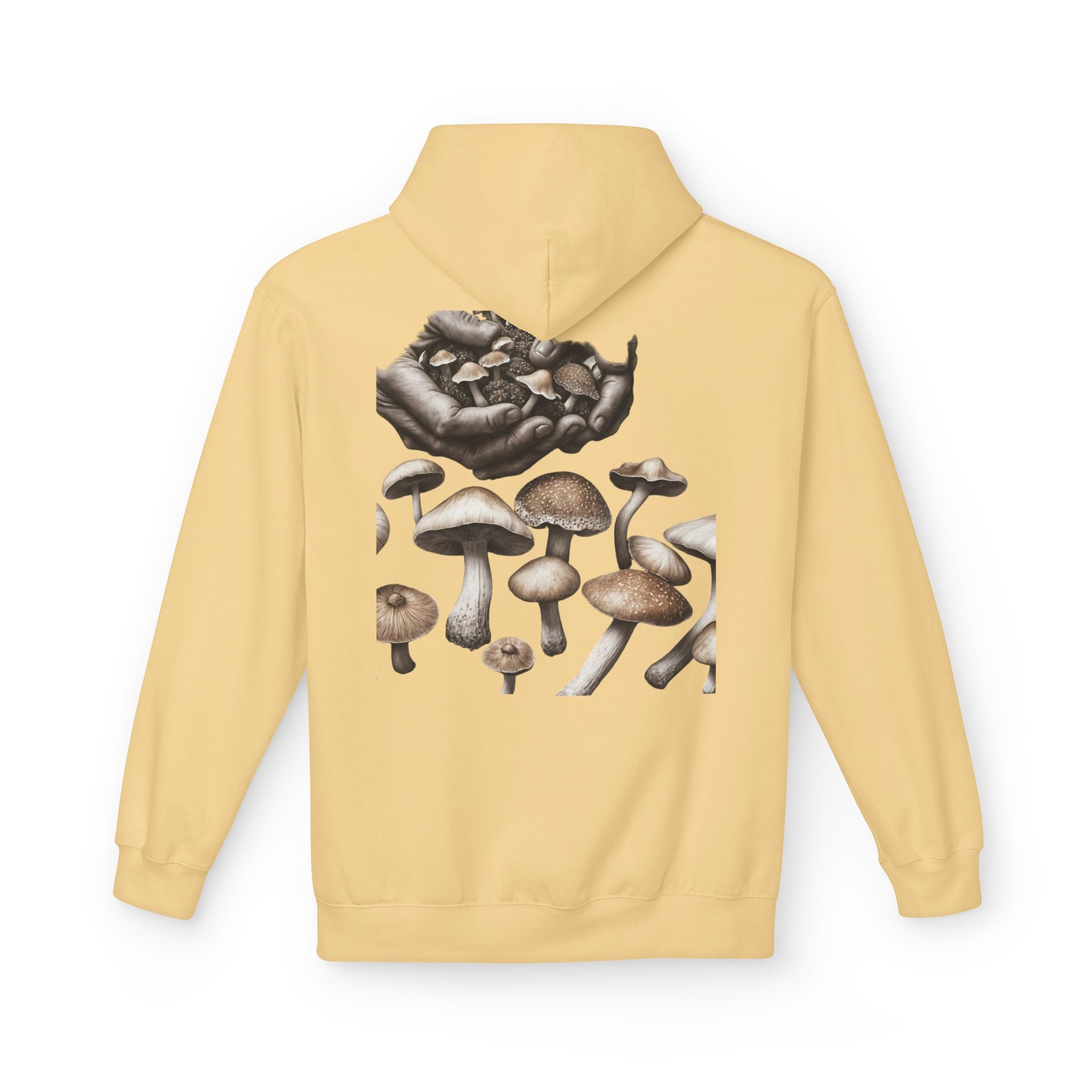 Mushroom Art Hoodie — Botanical Foraging Graphic Pullover