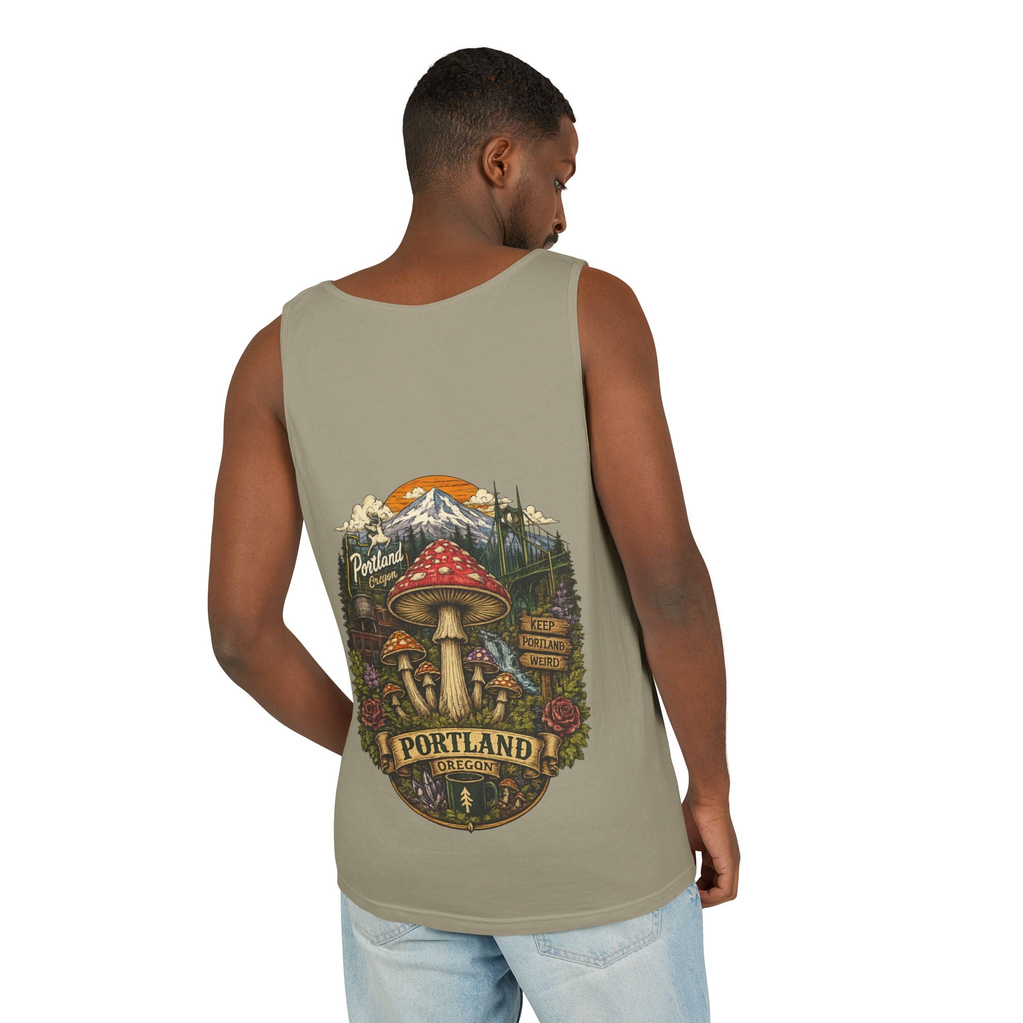 Mushroom Graphic Tank Top — Colorful Psychedelic Fungi Design