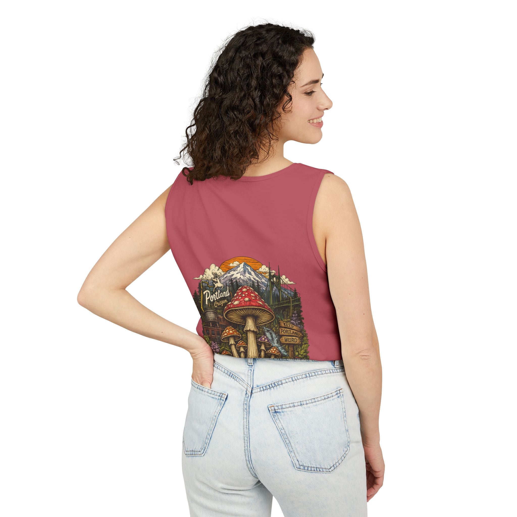Mushroom Graphic Tank Top — Colorful Psychedelic Fungi Design
