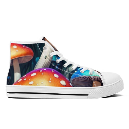 FWS High-Top Canvas Shoes With Customized Tongue - White