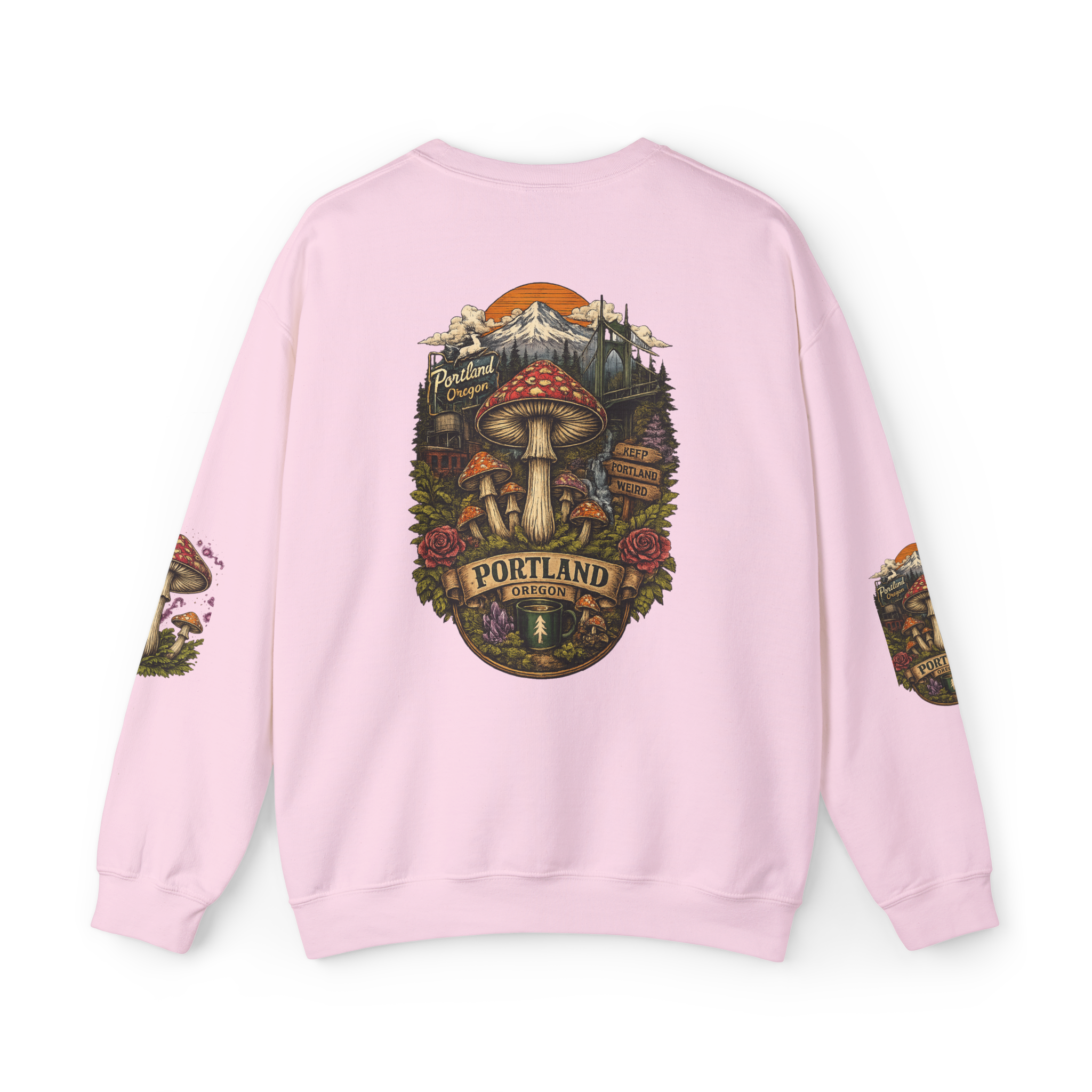 Mushroom Forest Hooded Sweatshirt — Portland Nature Graphic Hoodie