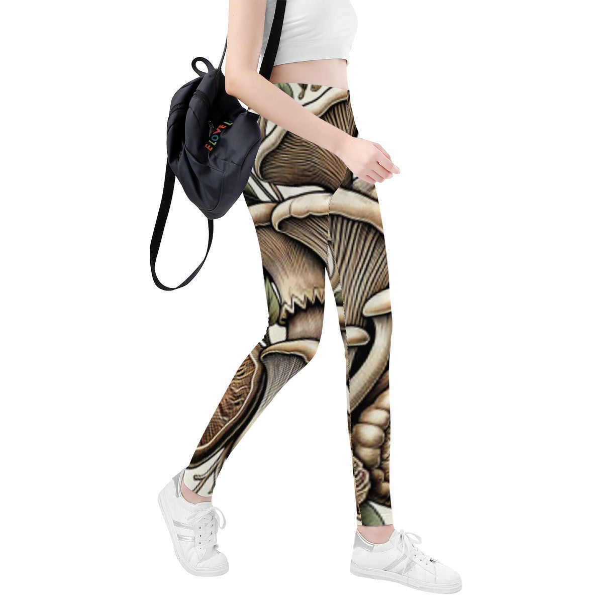 Custom Mushroom Design All-Over Print Yoga Leggings