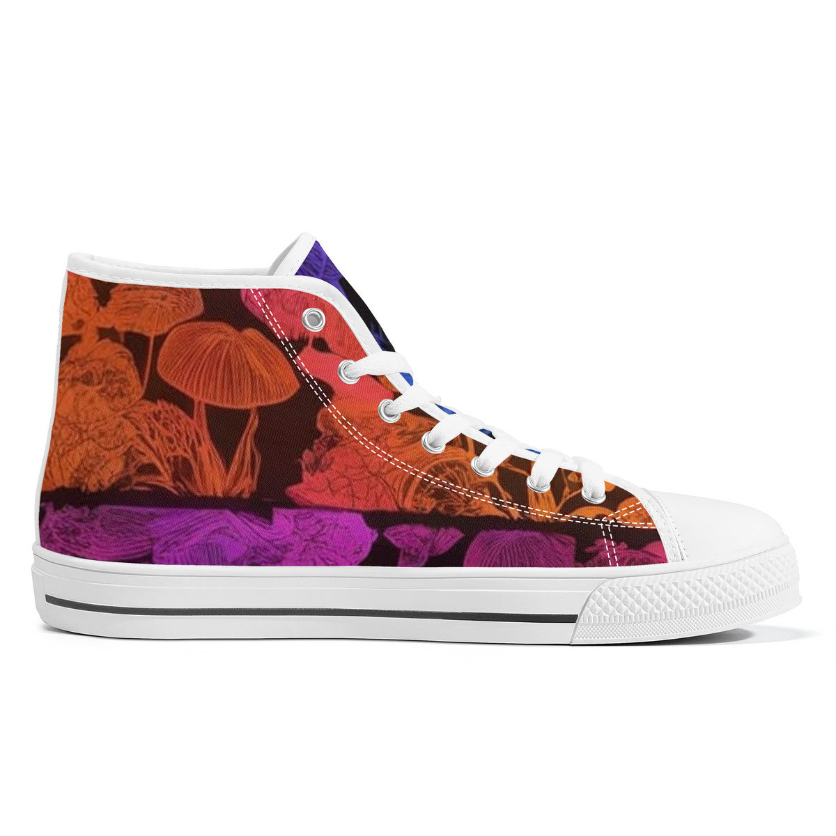 FWS High-Top Canvas Shoes With Customized Tongue - White