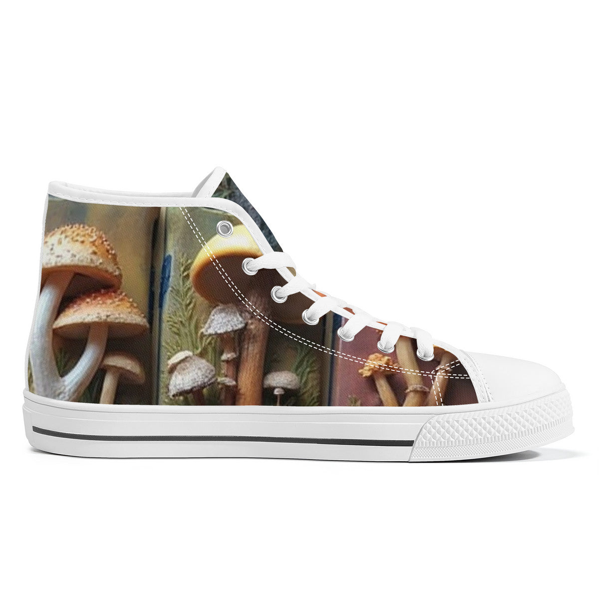 FWS High-Top Canvas Shoes With Customized Tongue - White