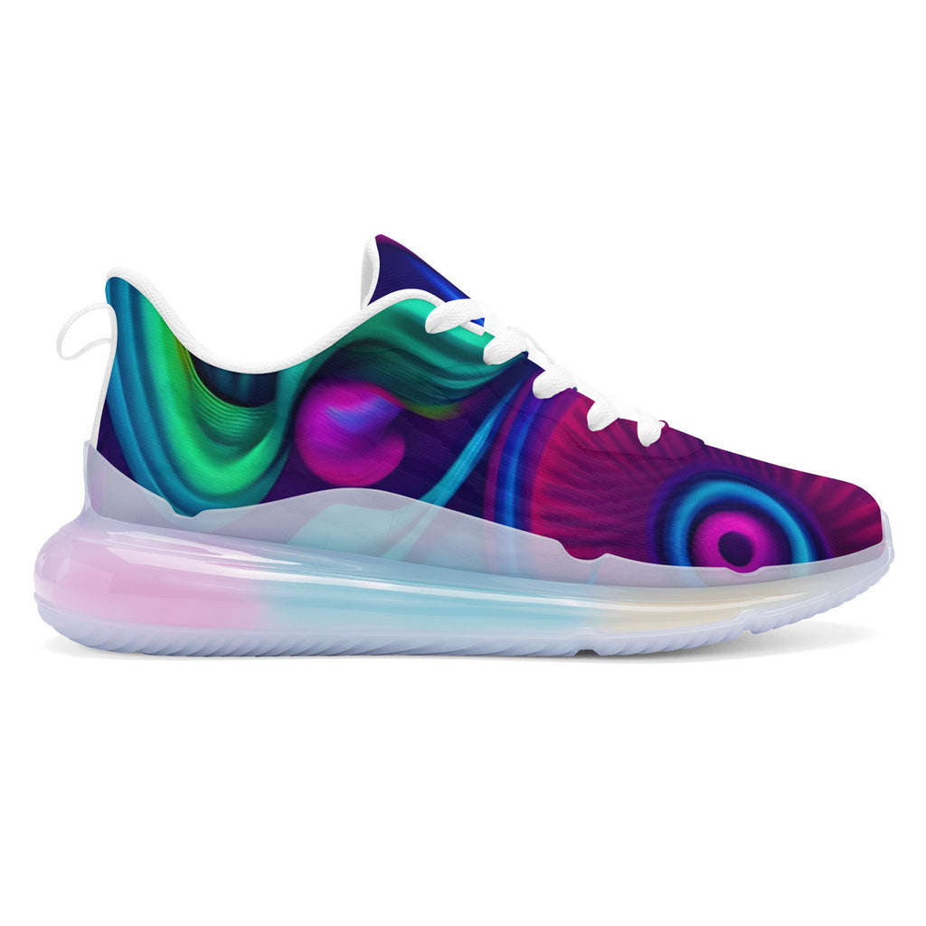 Custom Mushroom Print Women's Rainbow Atmospheric Cushion Running Shoes