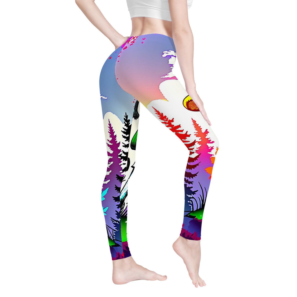 Custom Mushroom Print All-Over Print Yoga Leggings